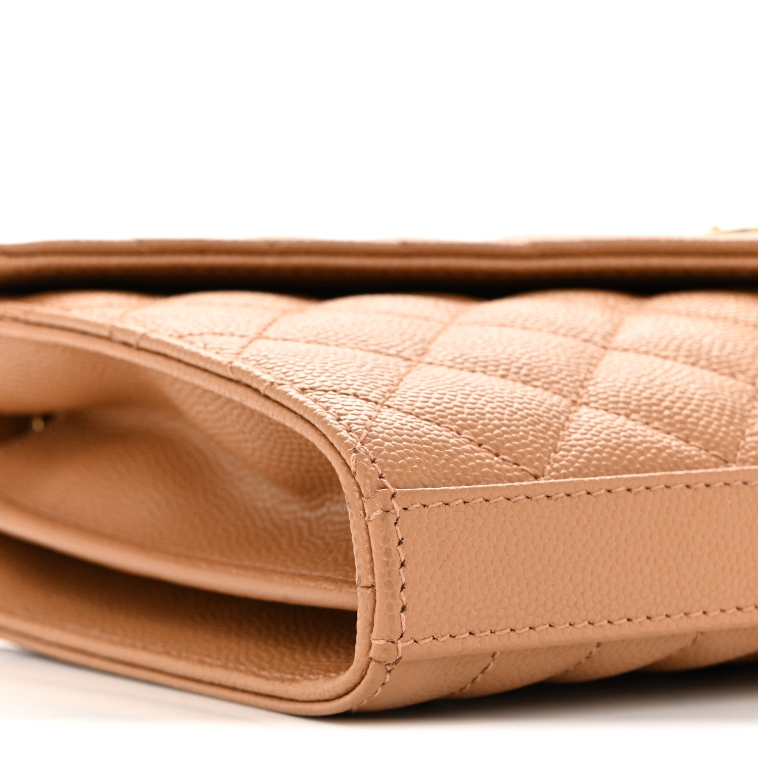 Grain De Poudre Mixed Matelasse Triquilt Monogram Chain Wallet Dune