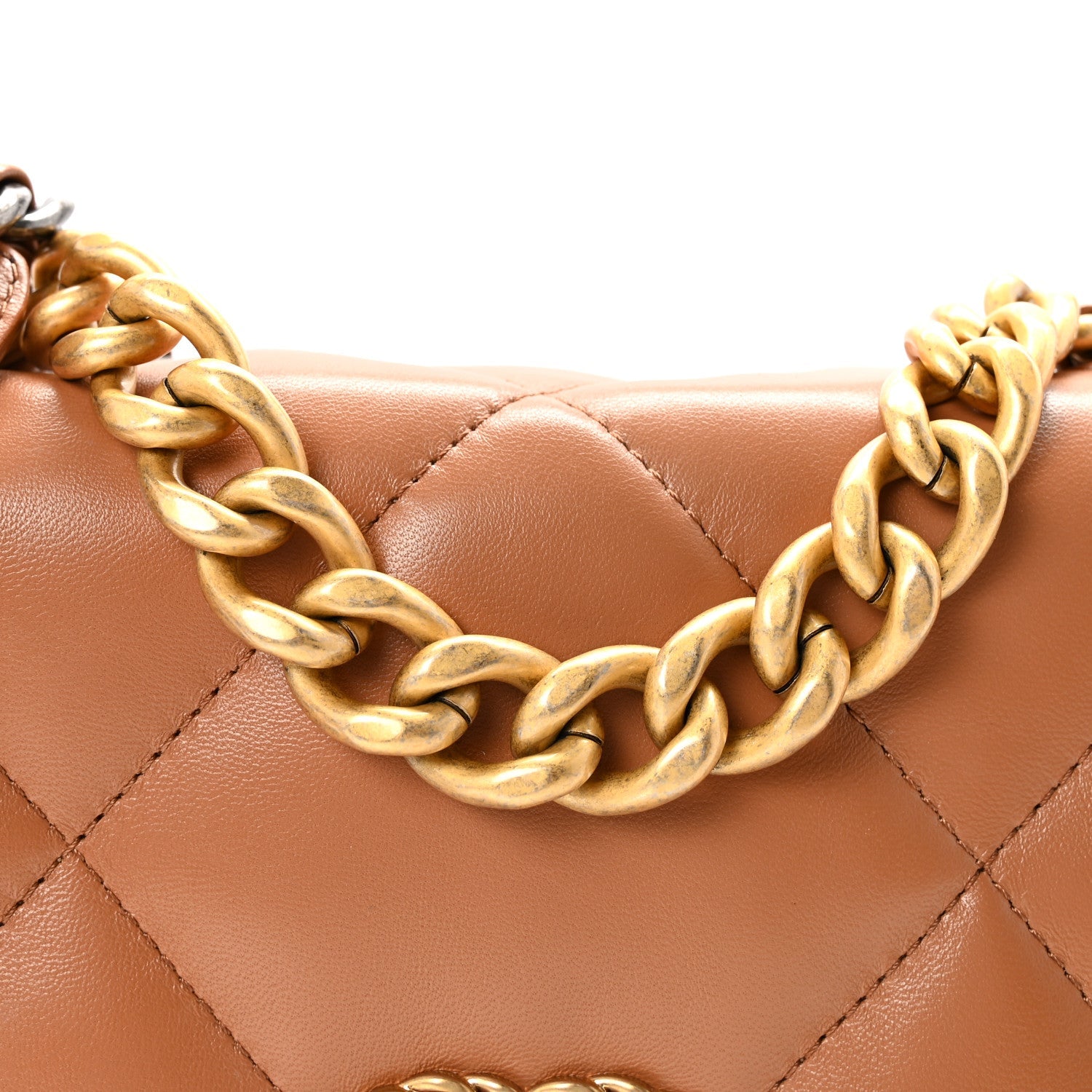 Lambskin Quilted Medium Chanel 19 Flap Brown