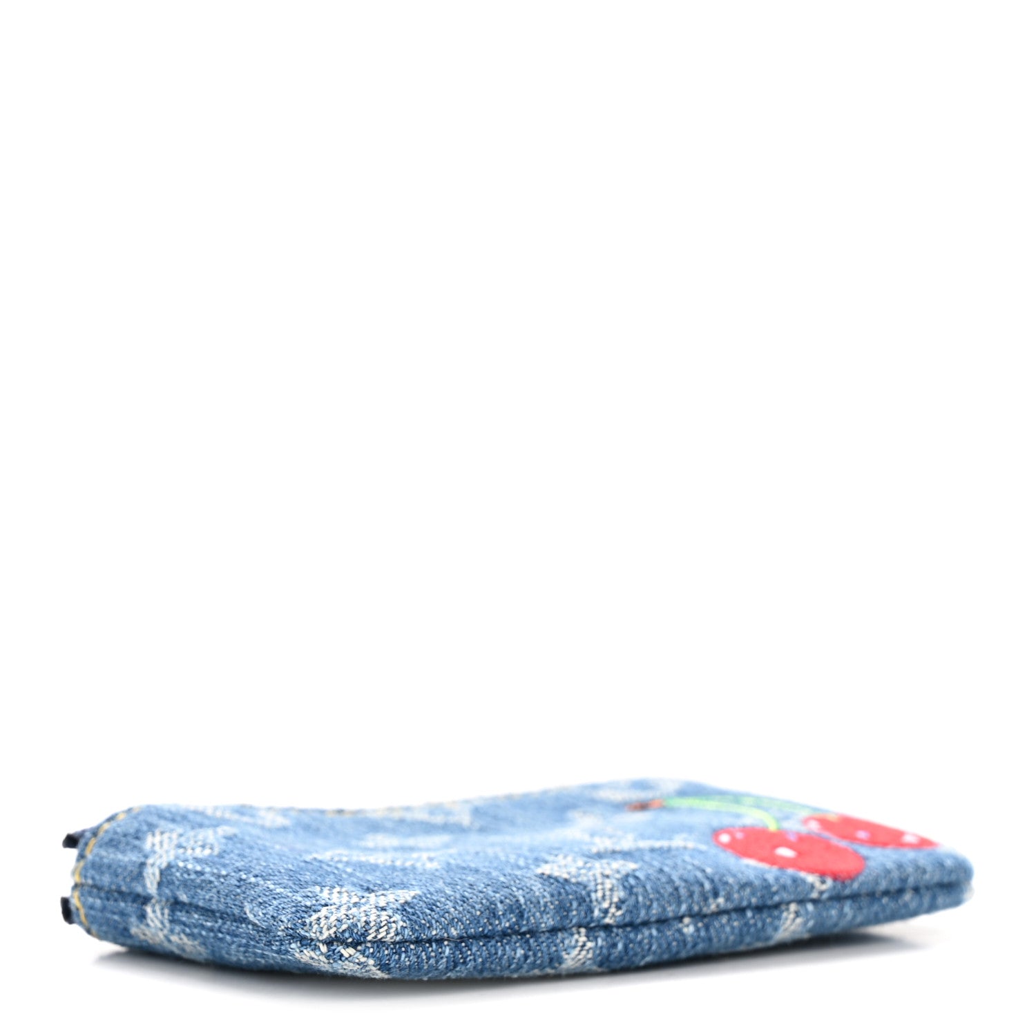 LV X TM Monogram Denim Cerises Key Pouch Blue
