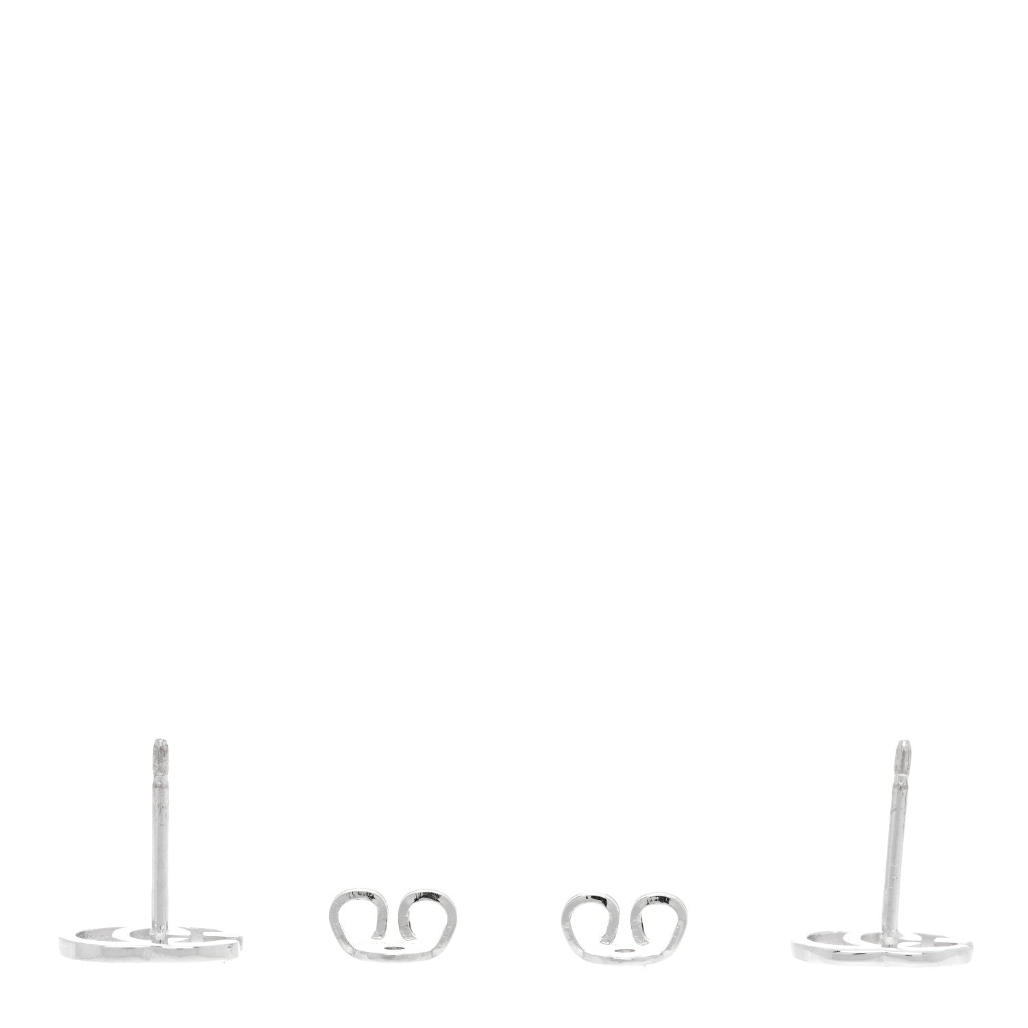 18K White Gold Running G Stud Earrings