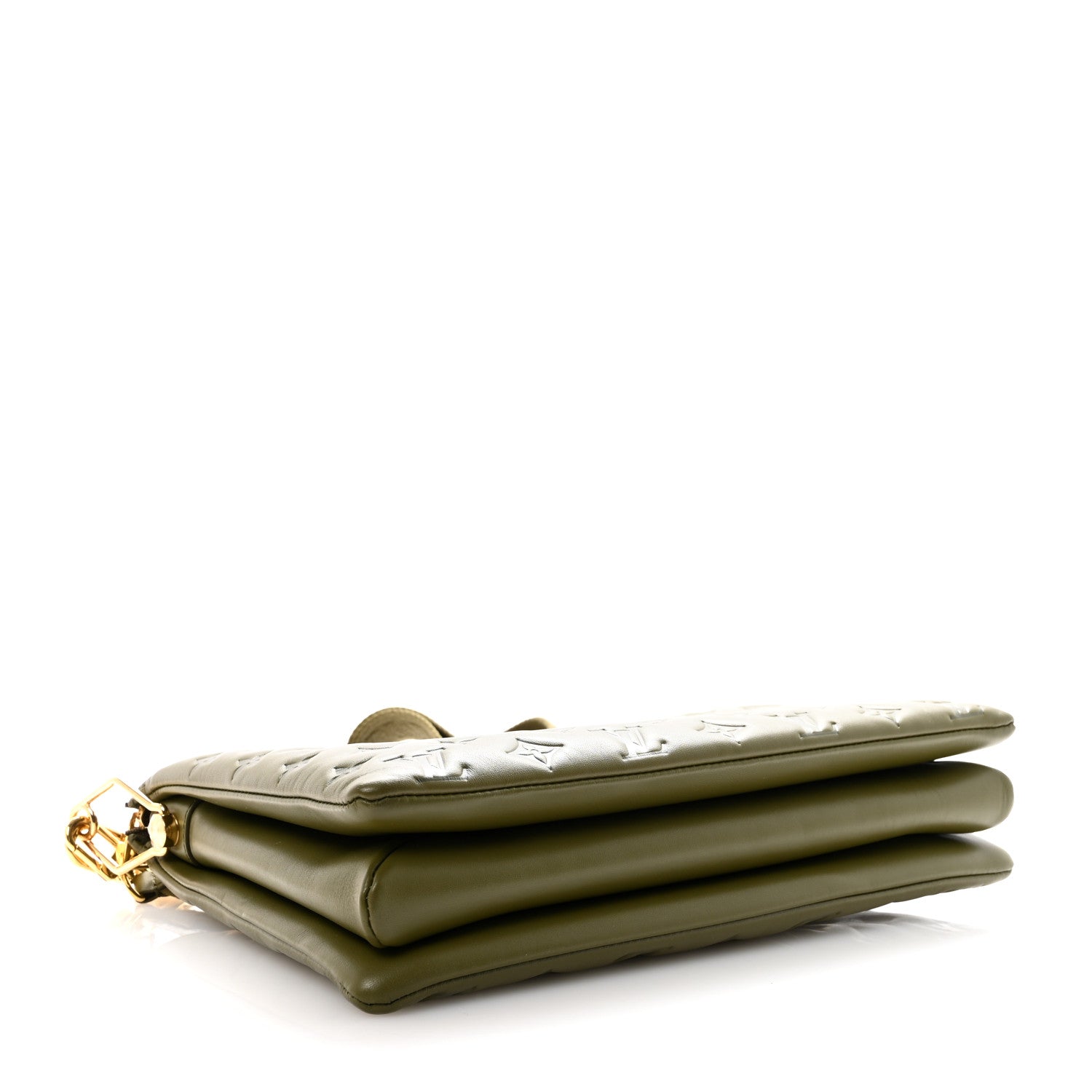 Lambskin Embossed Monogram Coussin MM Khaki