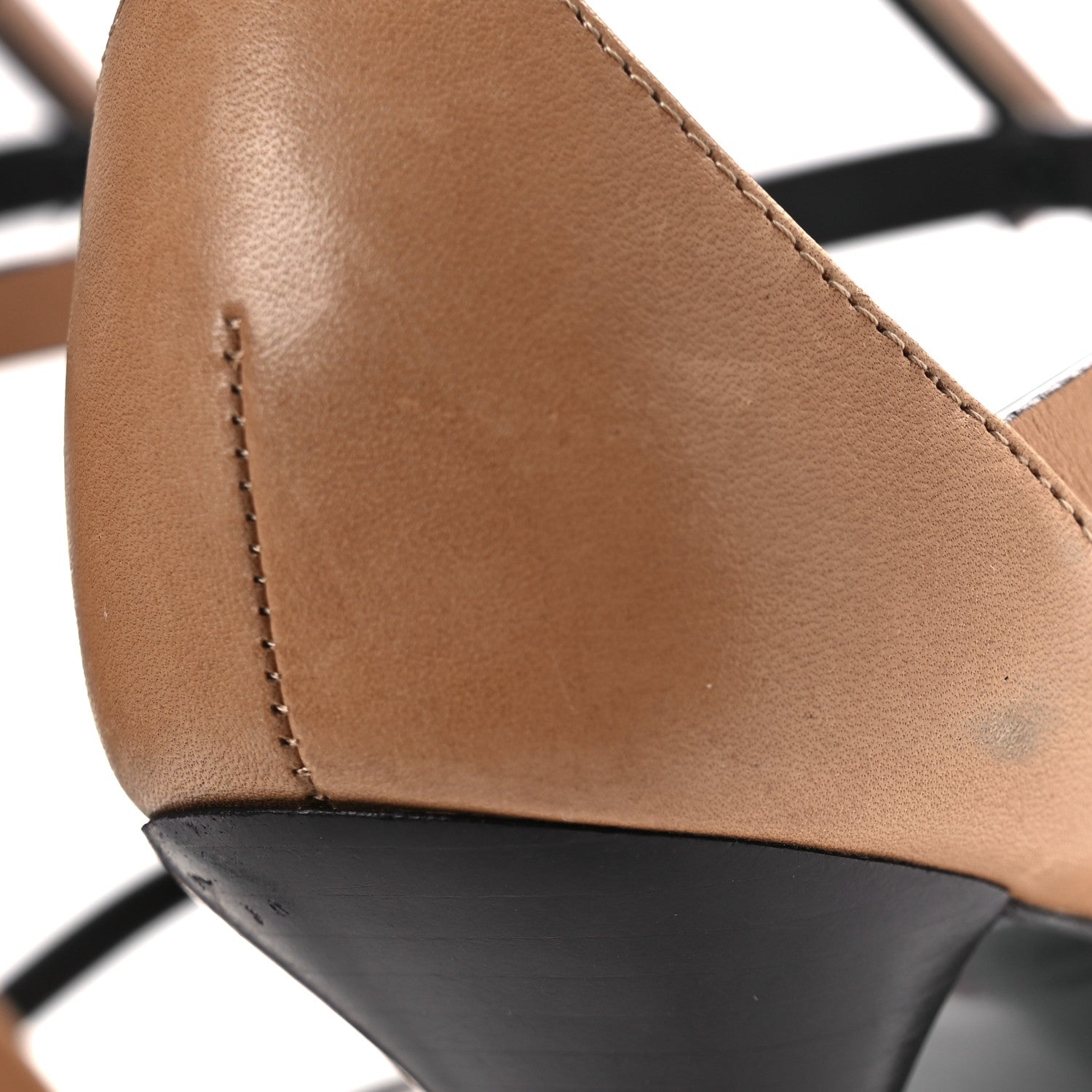 Calfskin Cassandra 100 Sandals 38.5 Gold Brown