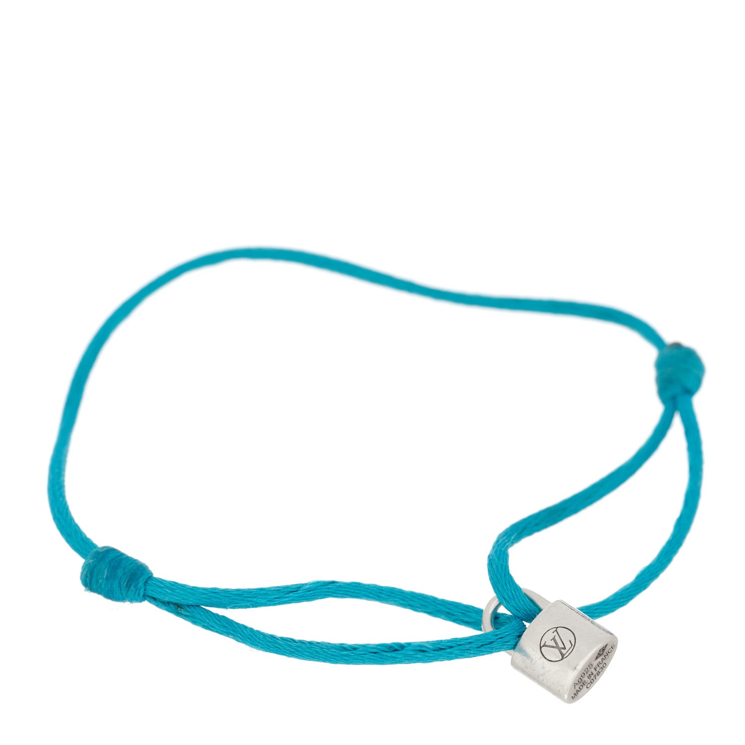 Sterling Silver Lockit Adjustable Cord Bracelet Blue