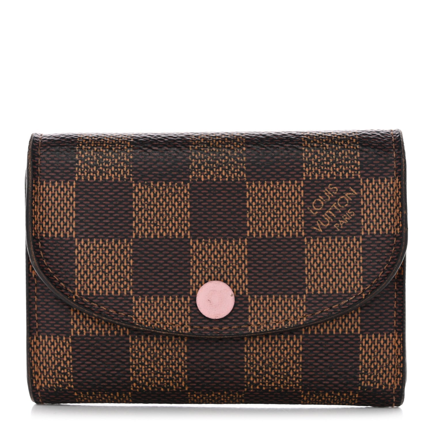 Damier Ebene Rosalie Coin Purse Rose Ballerine