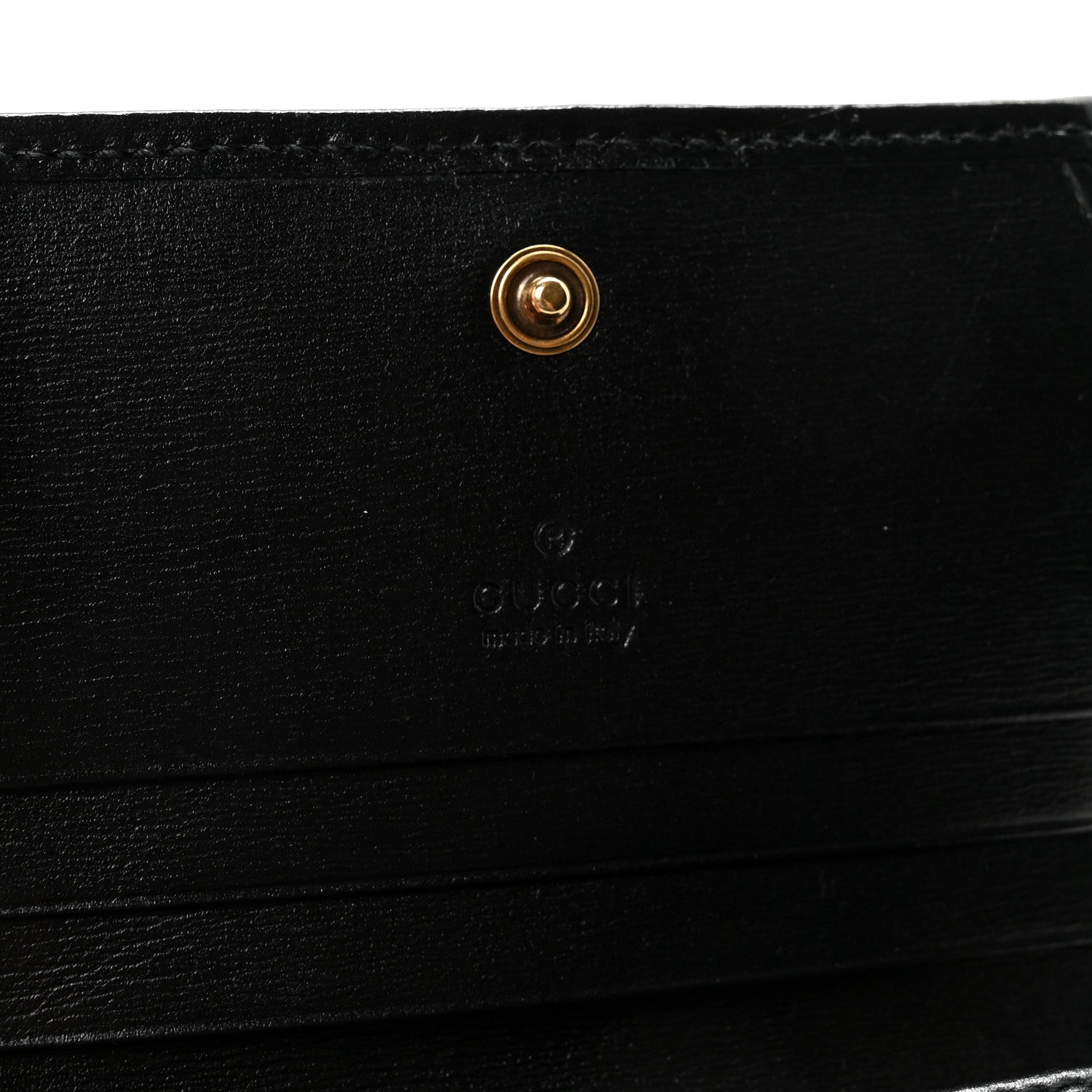 Calfskin Web Trapuntata GG Marmont Card Case Wallet Black