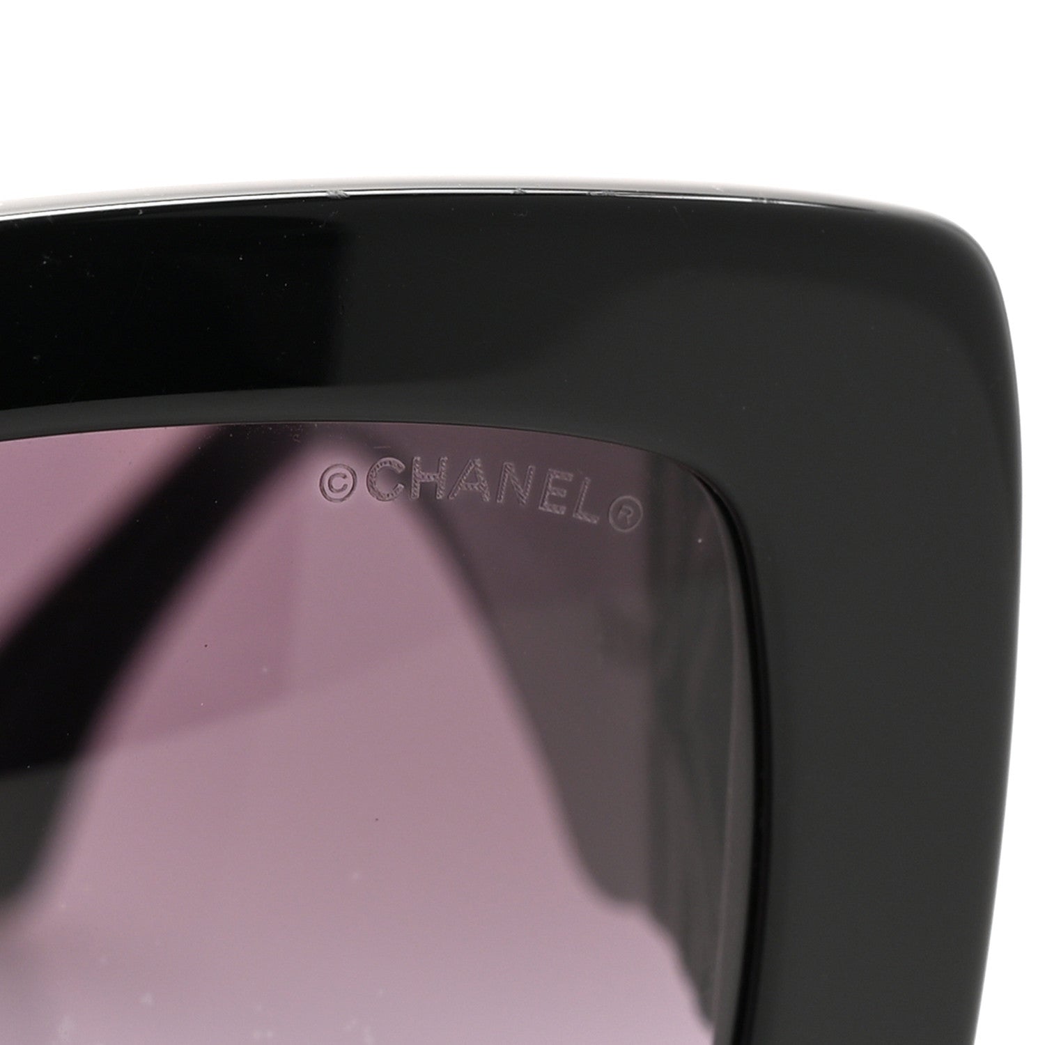 Acetate Calfskin Square Sunglasses 5474-Q-A Black