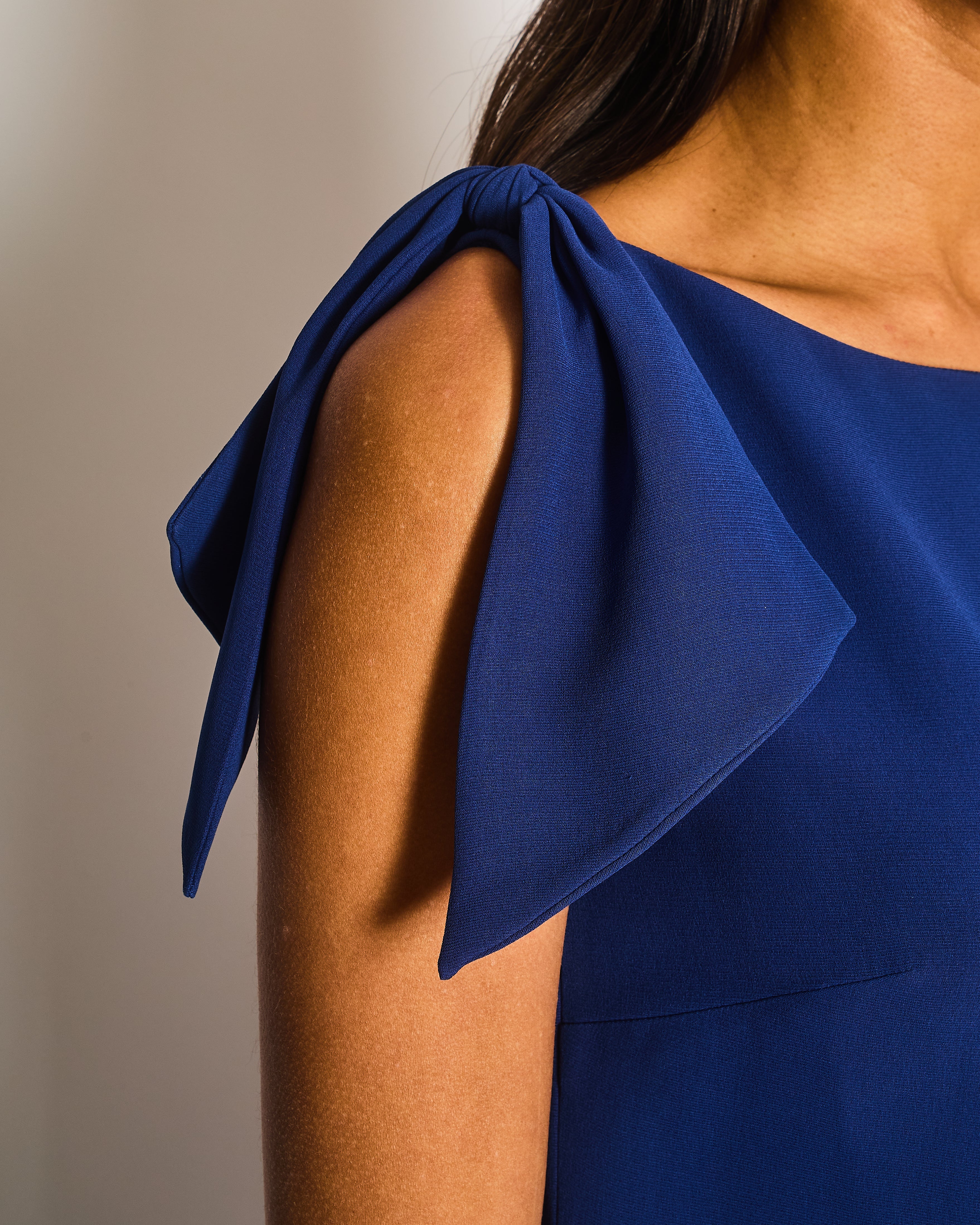Christian Dior Electric Blue Silk Midi Dress with Shoulder Detailing Size FR 38 (UK 10)