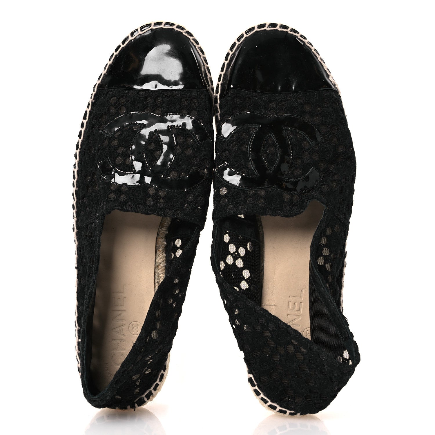 Lace Patent CC Espadrilles 40 Black