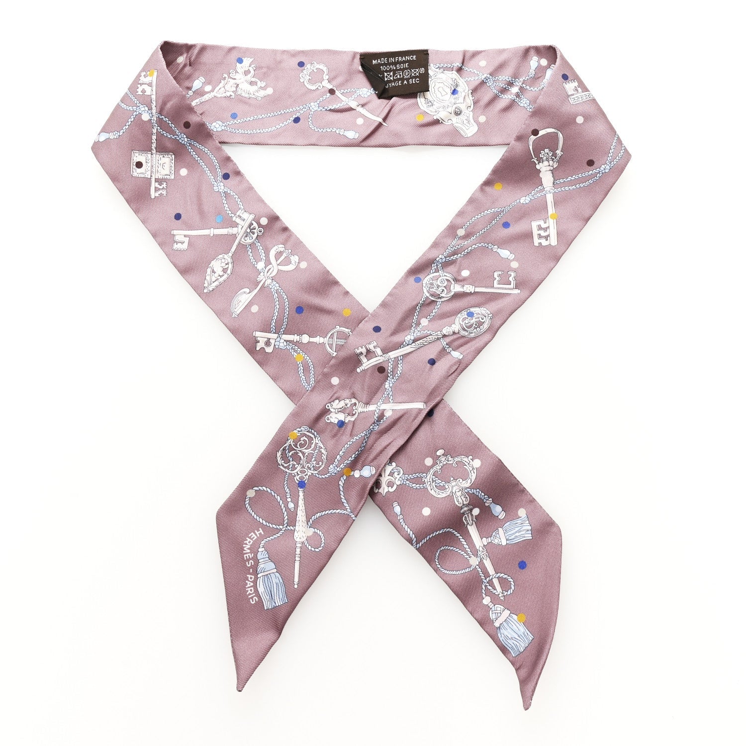 Silk Les Cles A Pois Twilly Marron Glace Gris