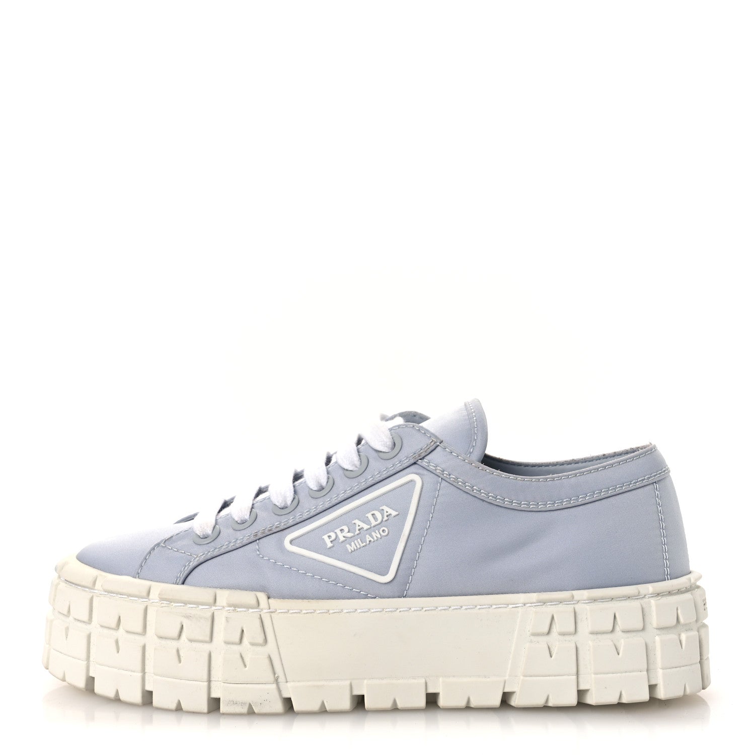 Re-Nylon Gabardine Triangle Logo Double Wheel 50mm Sneakers 38 Cielo