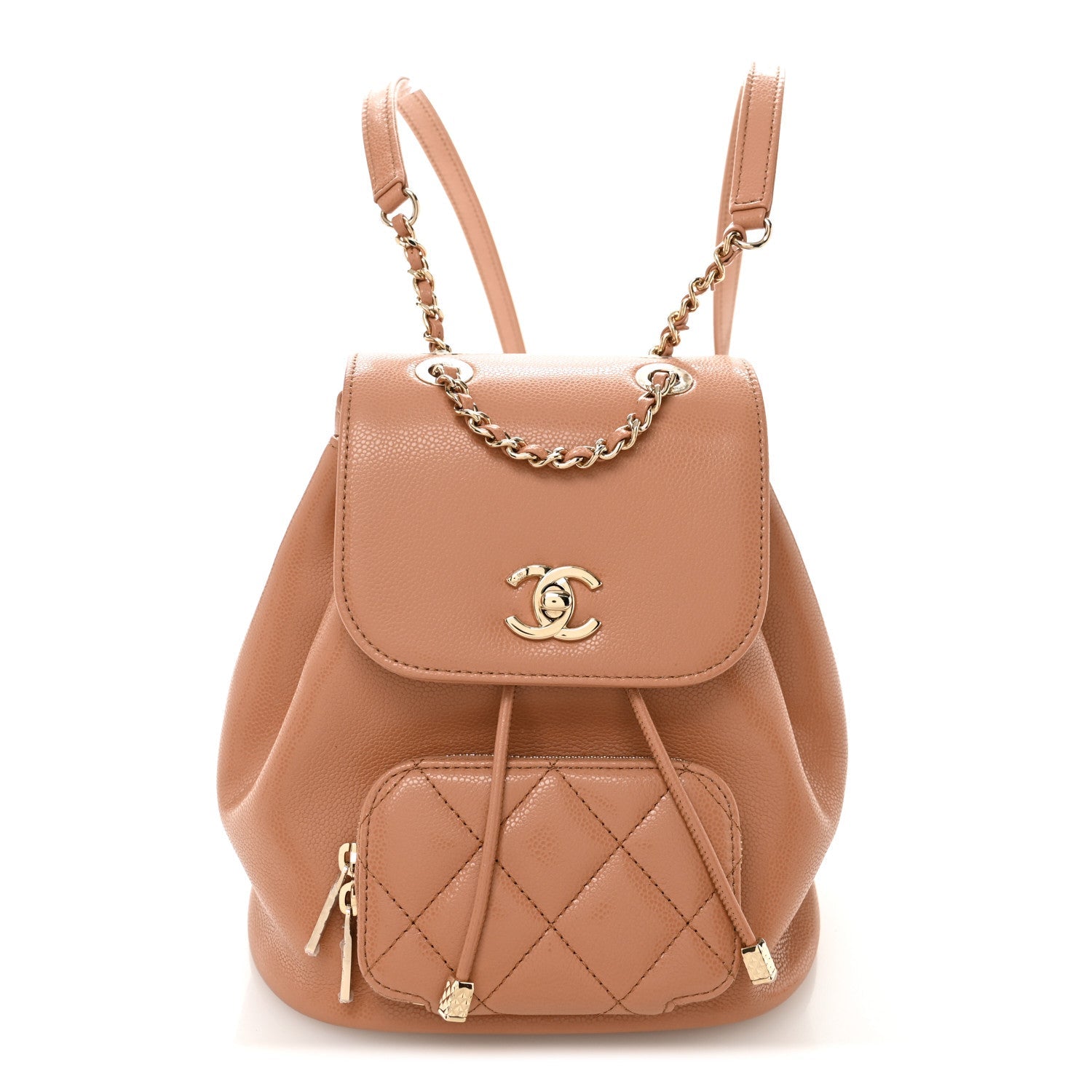 Caviar Quilted Mini Business Affinity Backpack Brown