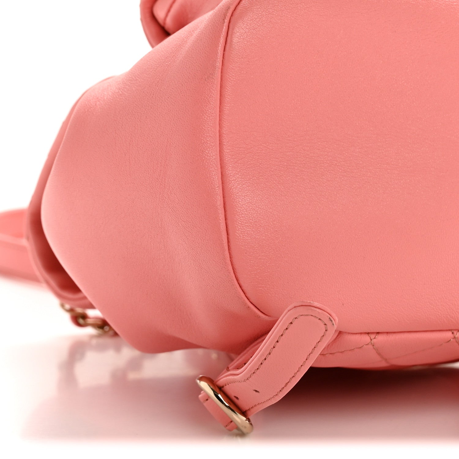 Lambskin Quilted Small Duma Drawstring Backpack Light Pink