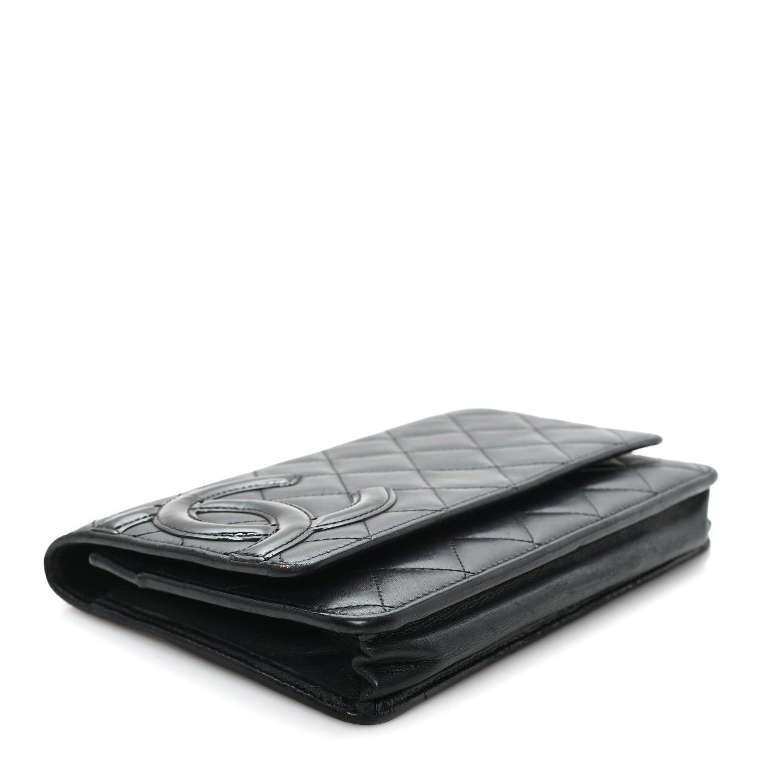 Calfskin Quilted Cambon Wallet on Chain WOC Black