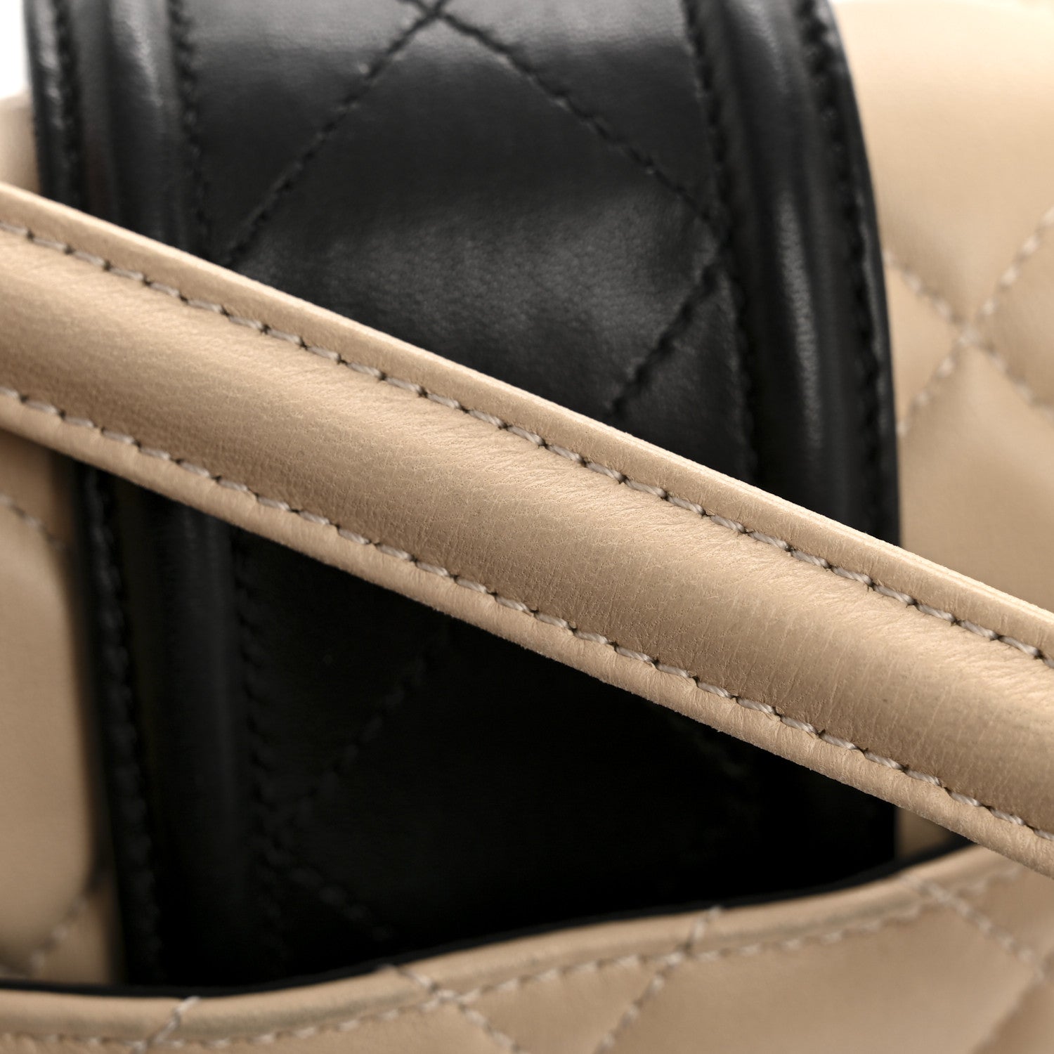 Lambskin Quilted Medium Elegant CC Flap Beige Black