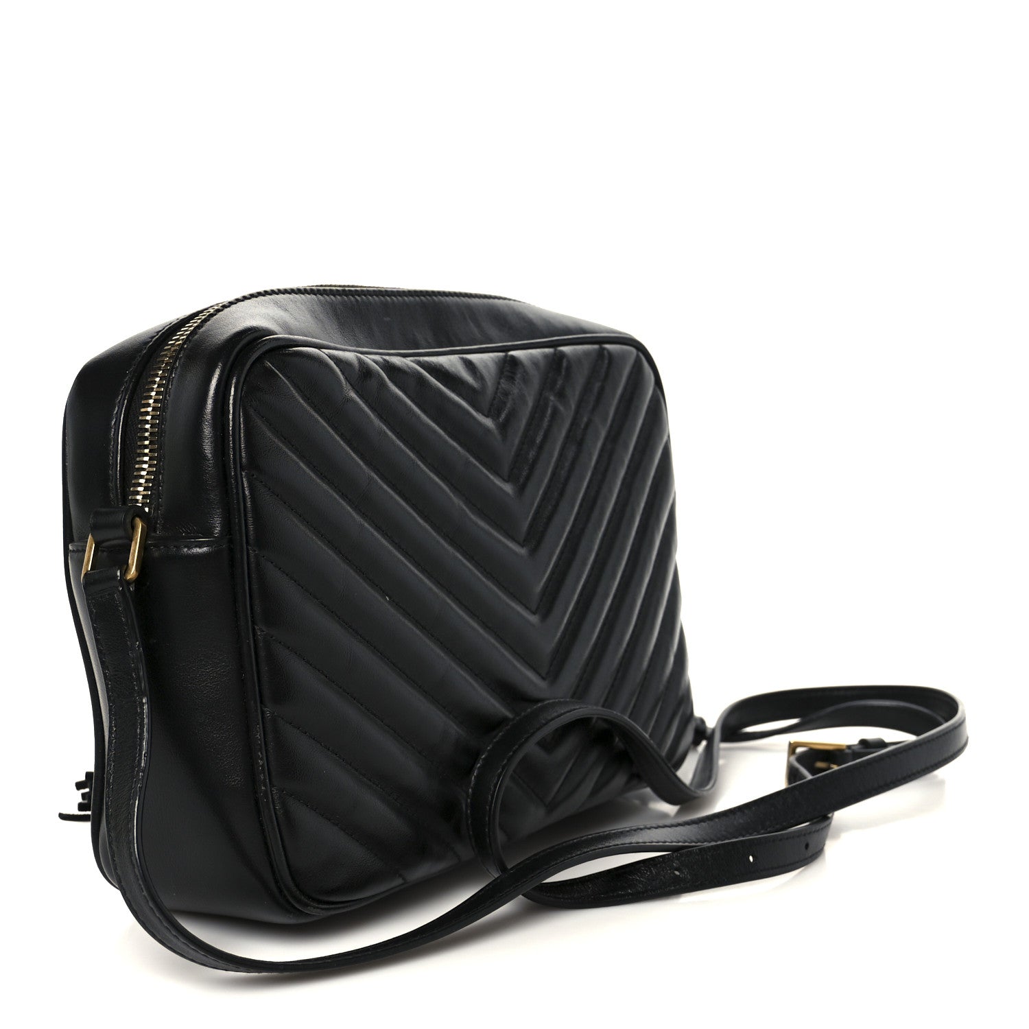 Calfskin Matelasse Monogram Lou Camera Bag Black