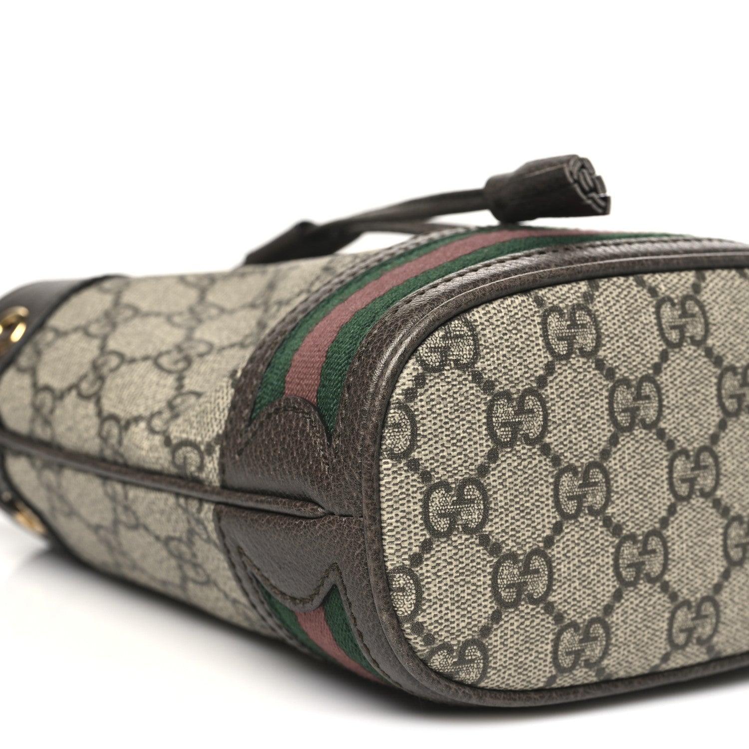 GG Supreme Monogram Web Mini Ophidia Bucket Bag Brown