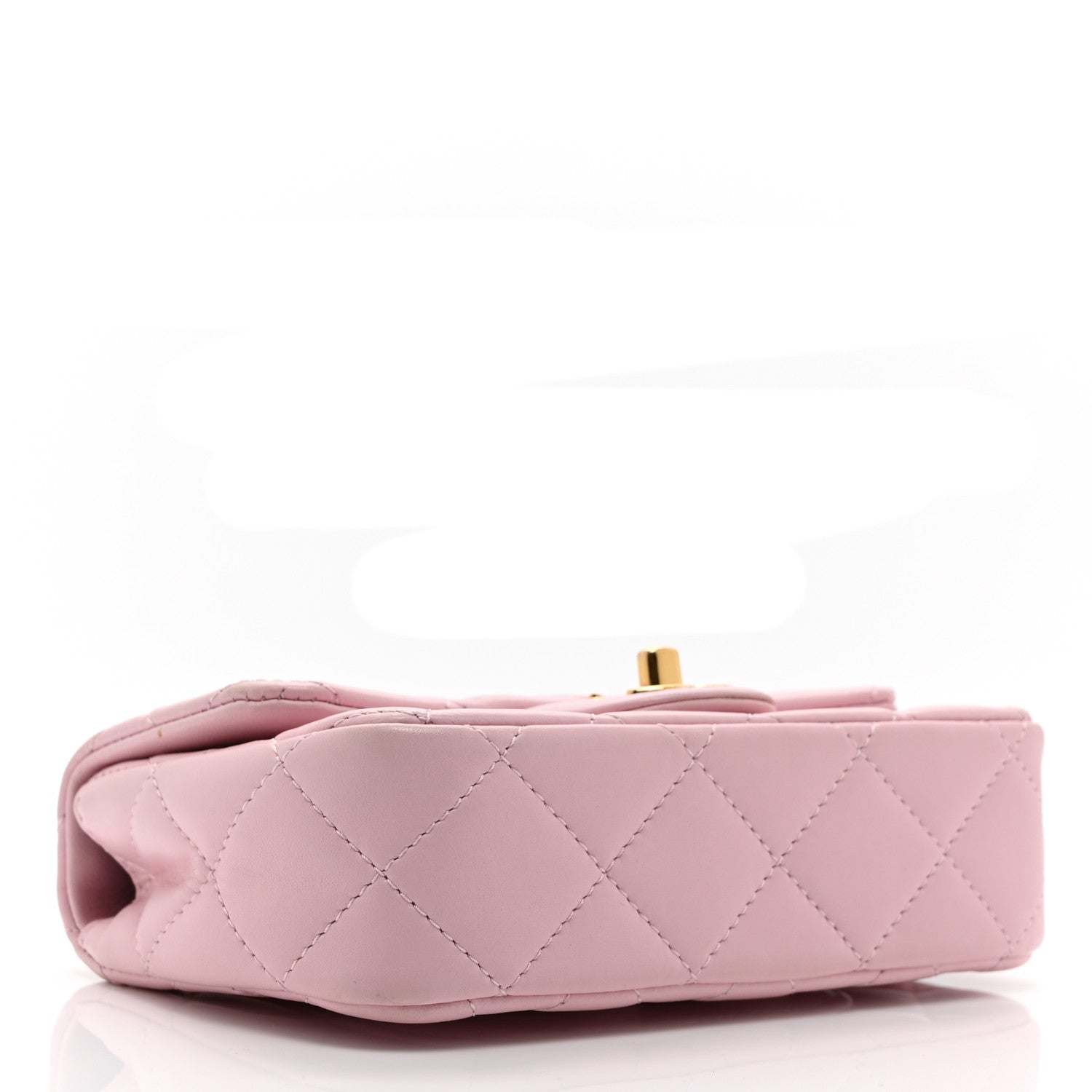 Lambskin Resin Quilted Top Handle Mini Flap Pink