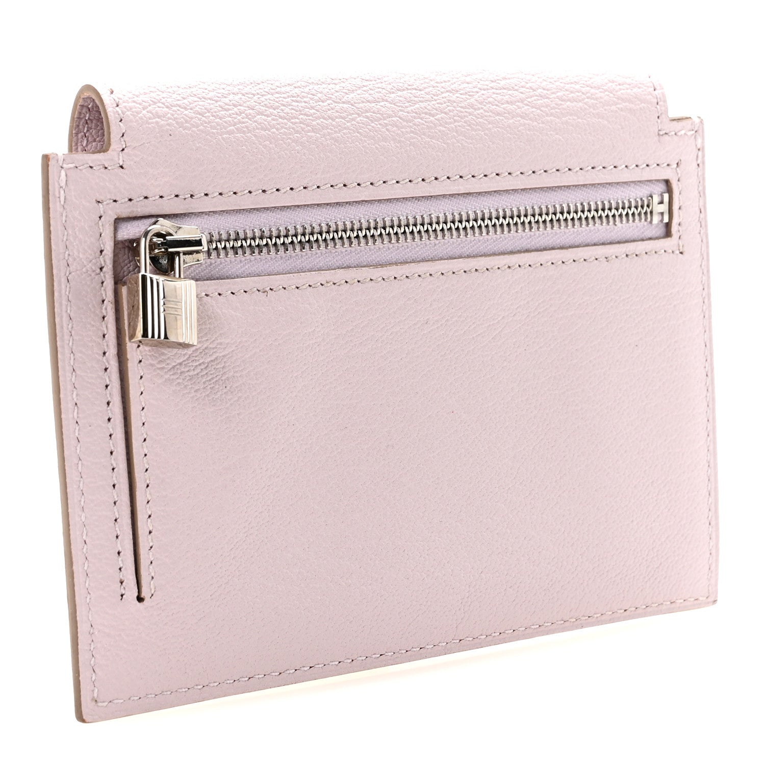 Chevre Mysore Kelly Pocket Compact Wallet Mauve Pale