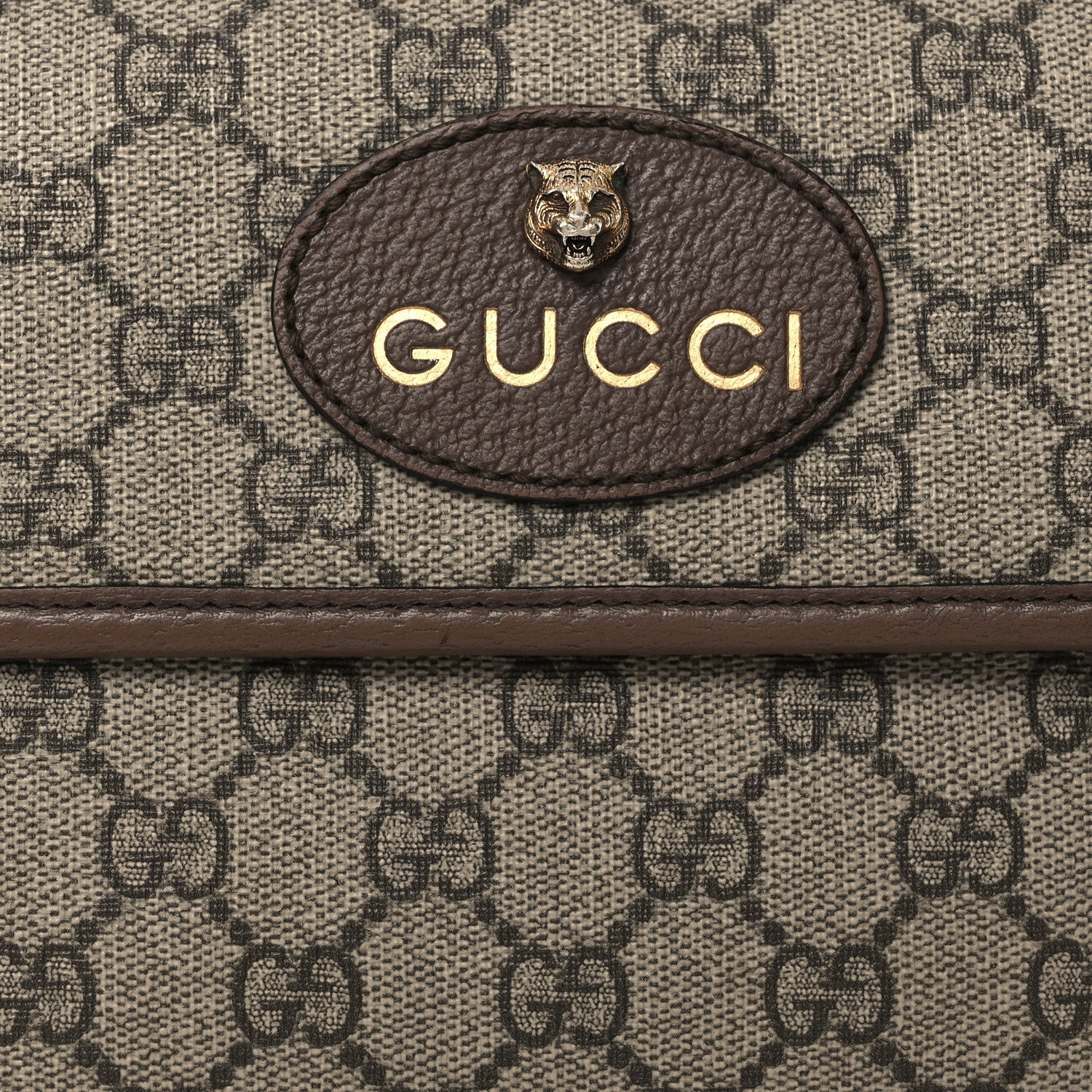 GG Supreme Monogram Neo Vintage Web Belt Bag Brown