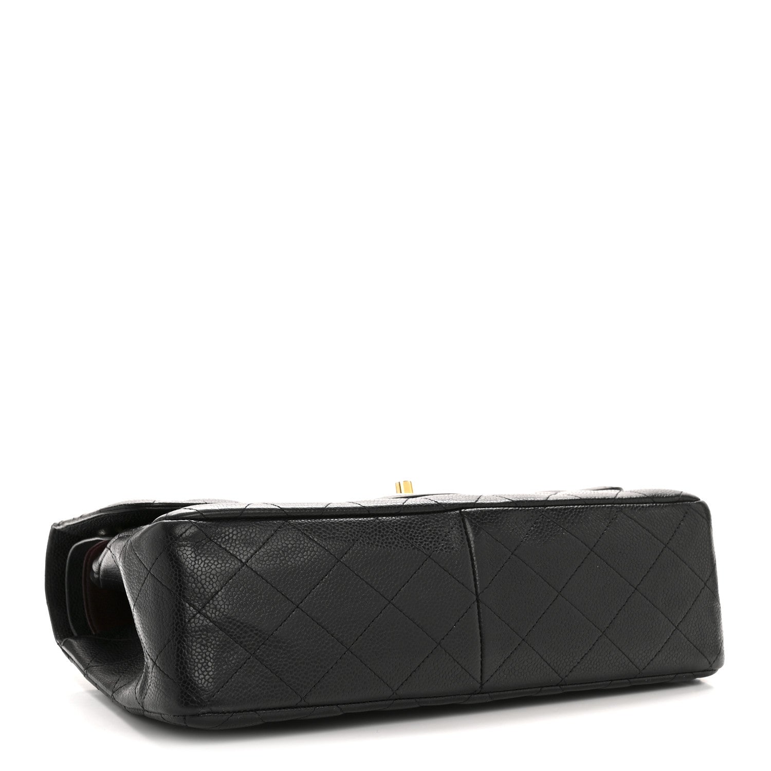 Caviar Quilted Jumbo Double Flap Black