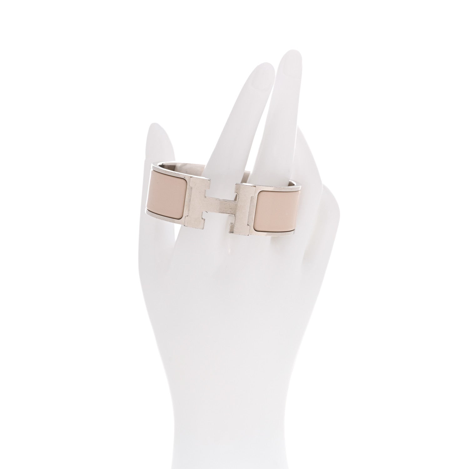 Enamel Wide Clic Clac H Bracelet PM Blanc Percale