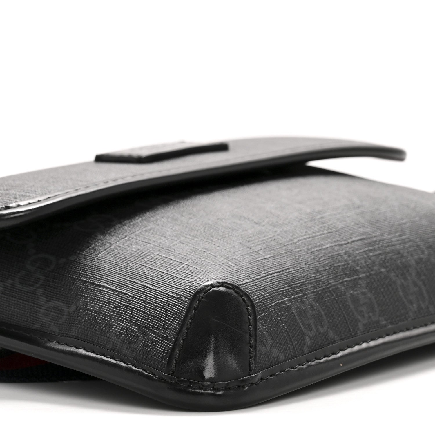 GG Supreme Monogram Web Slim Belt Bag Black Grey