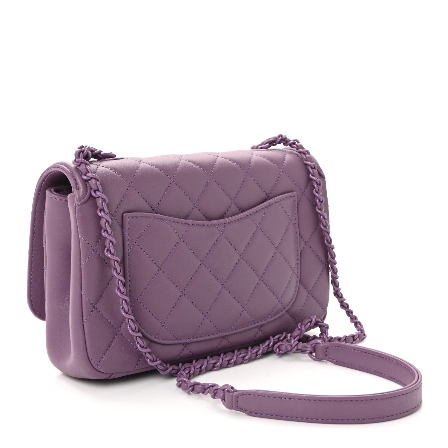 Lambskin Quilted Small CC Filigree Flap Purple