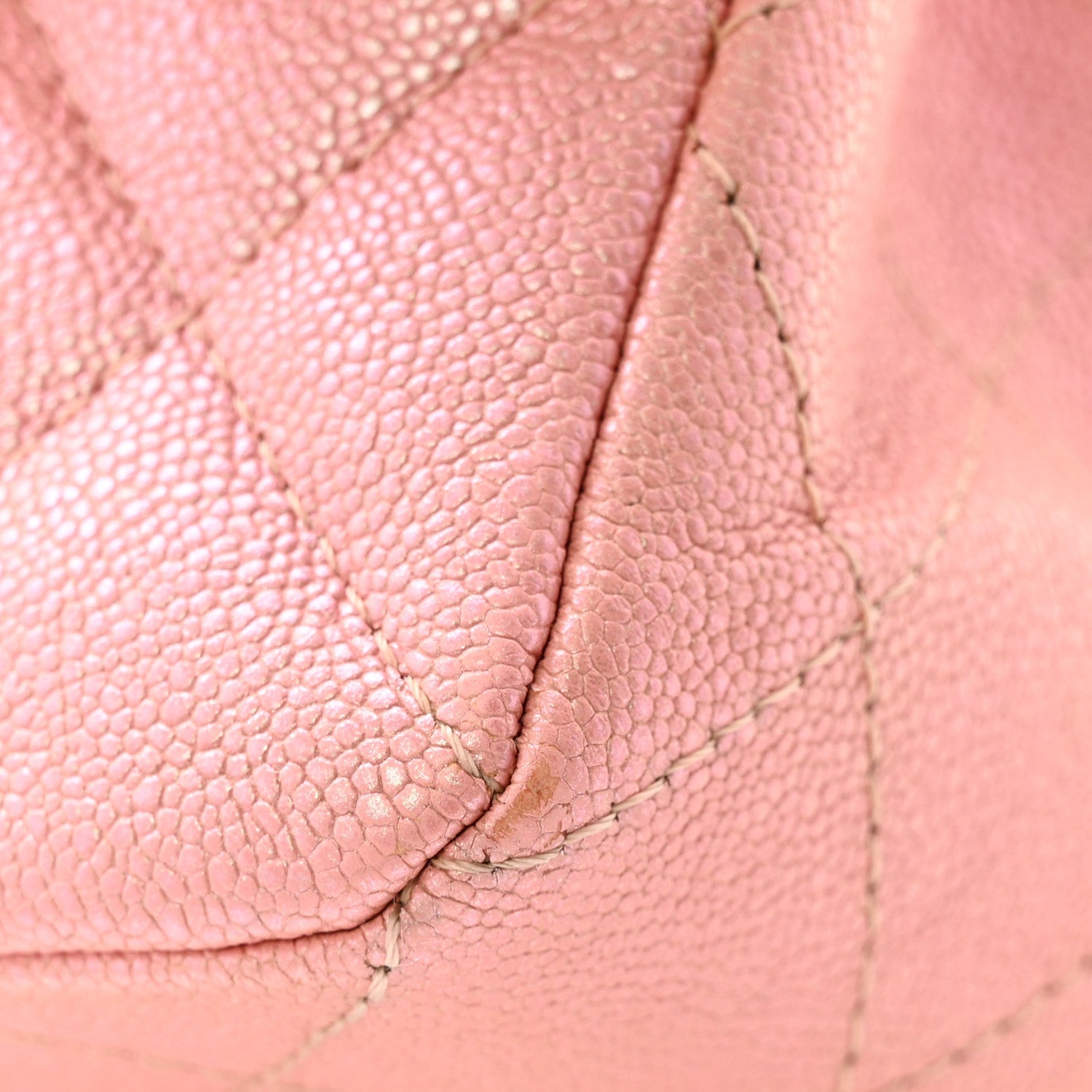 Iridescent Caviar Quilted Small Double Flap Pink