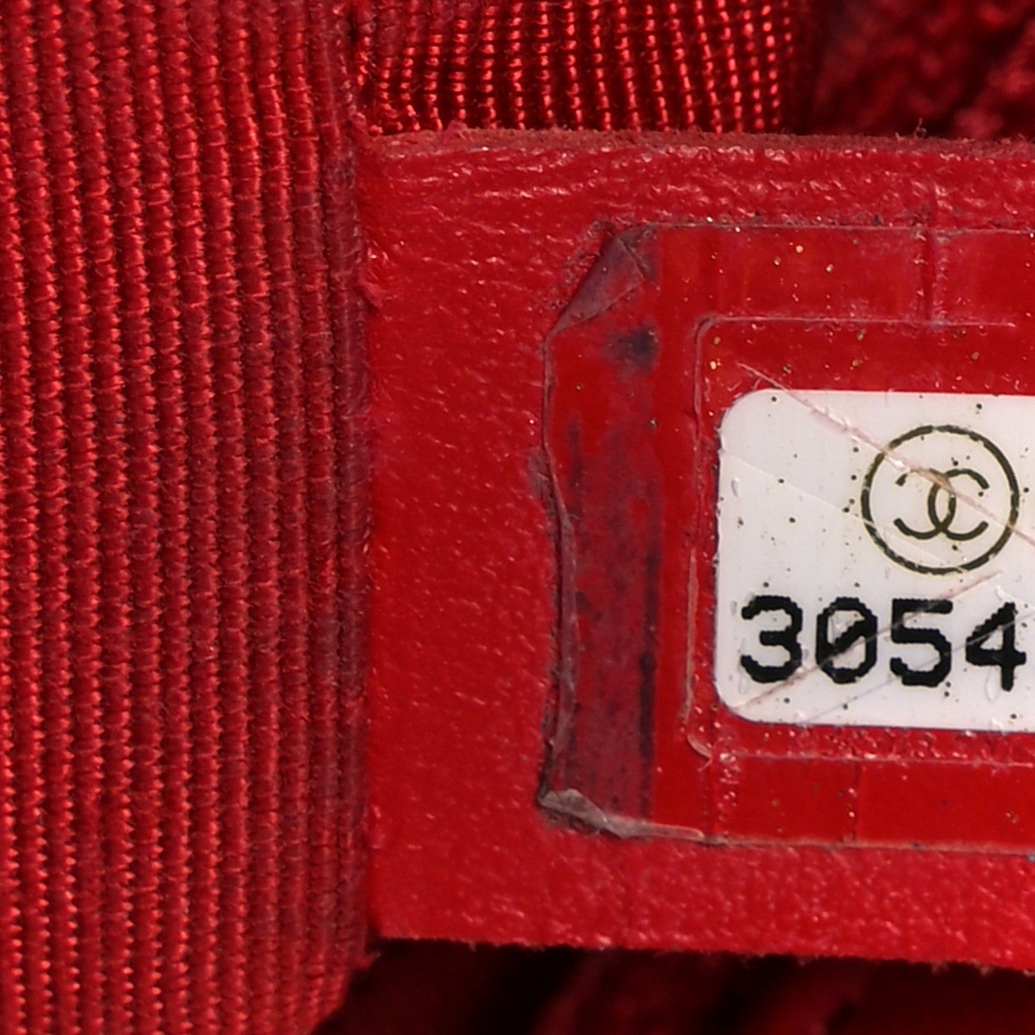 Lambskin Stitched Pearl Logo Top Handle Flap Red