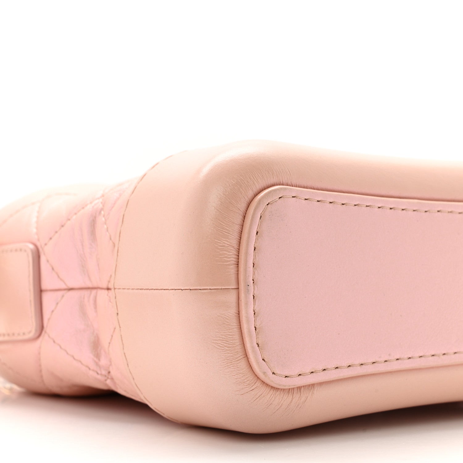 Iridescent Aged Calfskin Quilted Small Gabrielle Hobo Rose