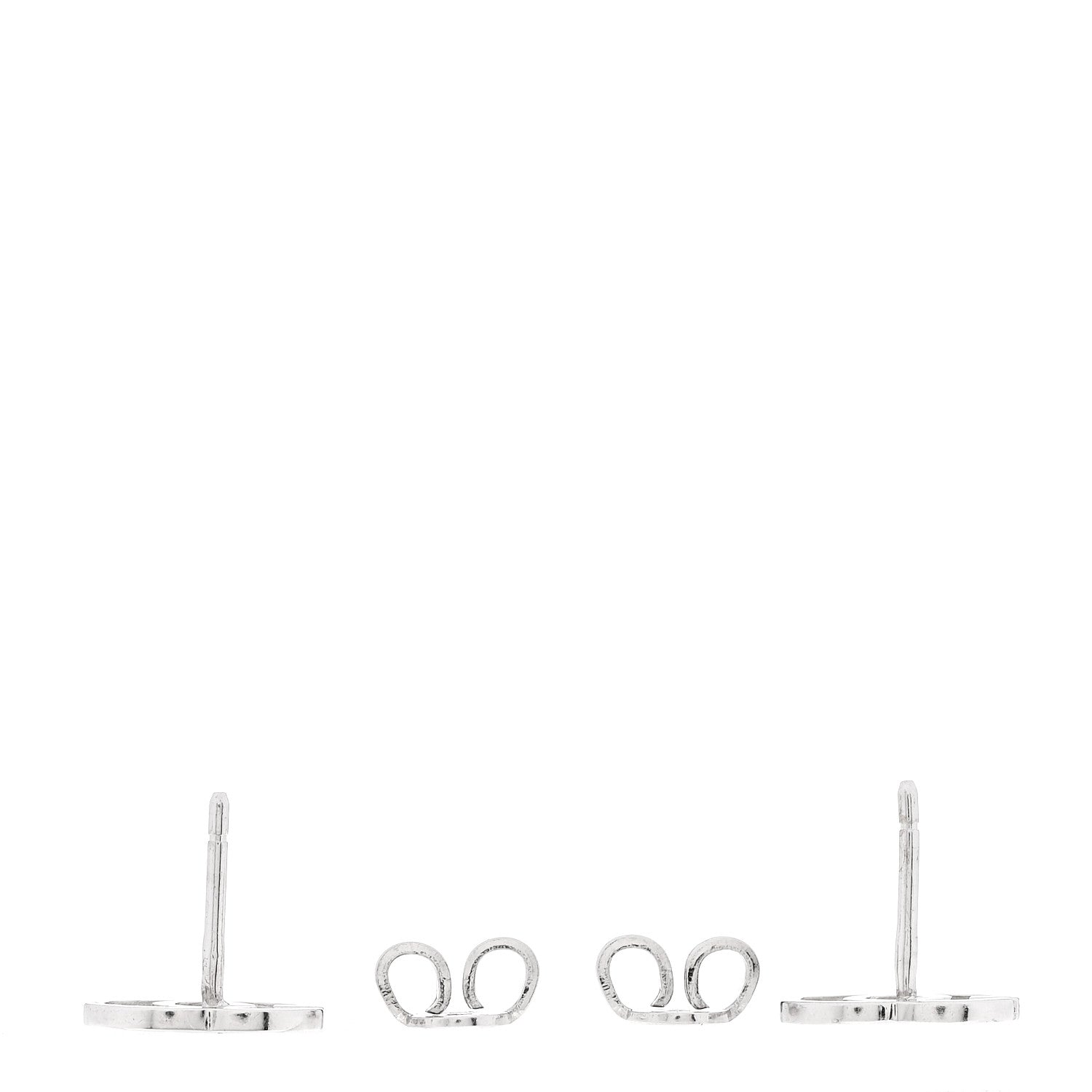 18K White Gold Running G Stud Earrings