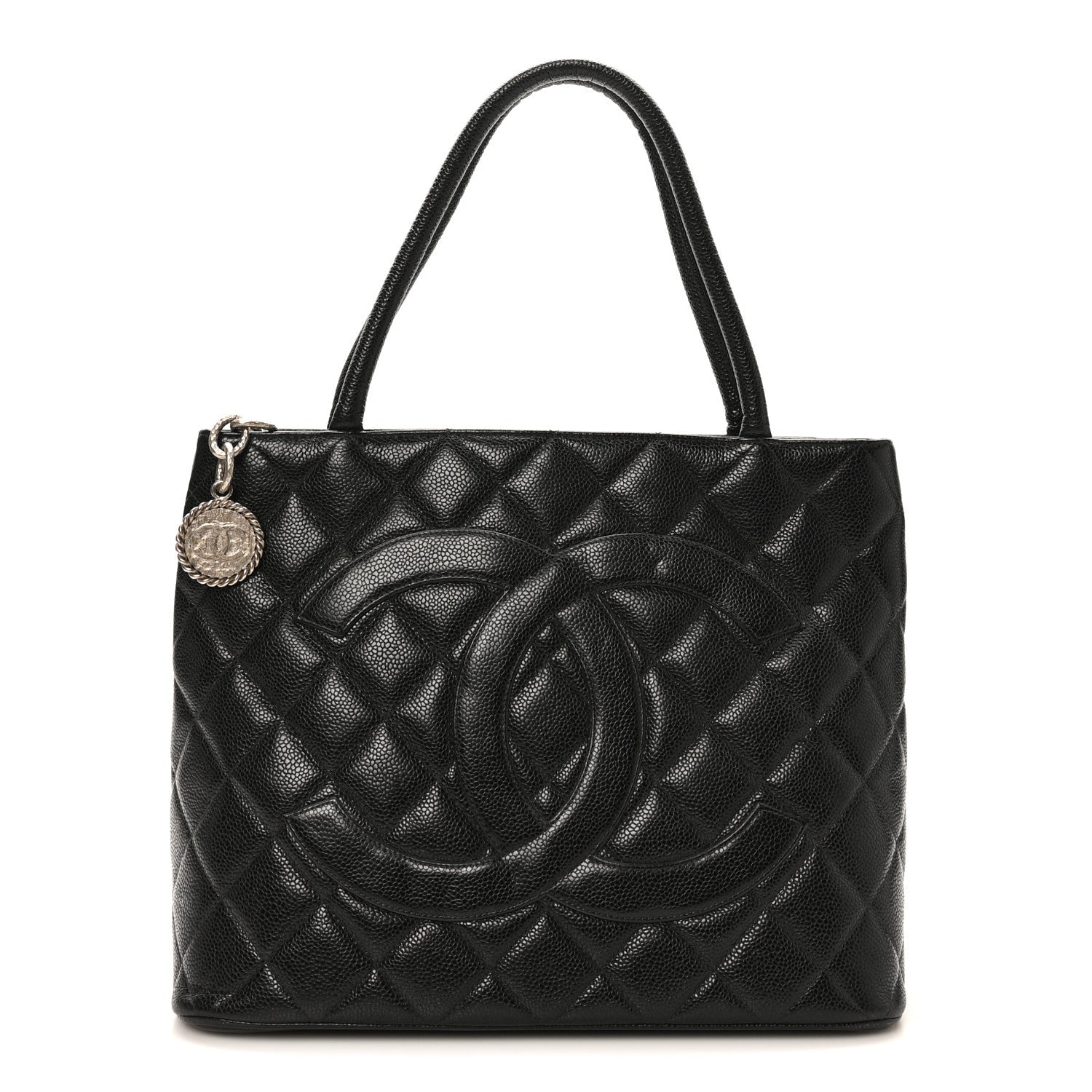 Caviar Quilted Medallion Tote Black