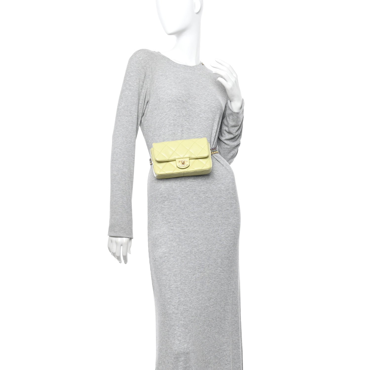 Shiny Caviar Belt Bag Light Green