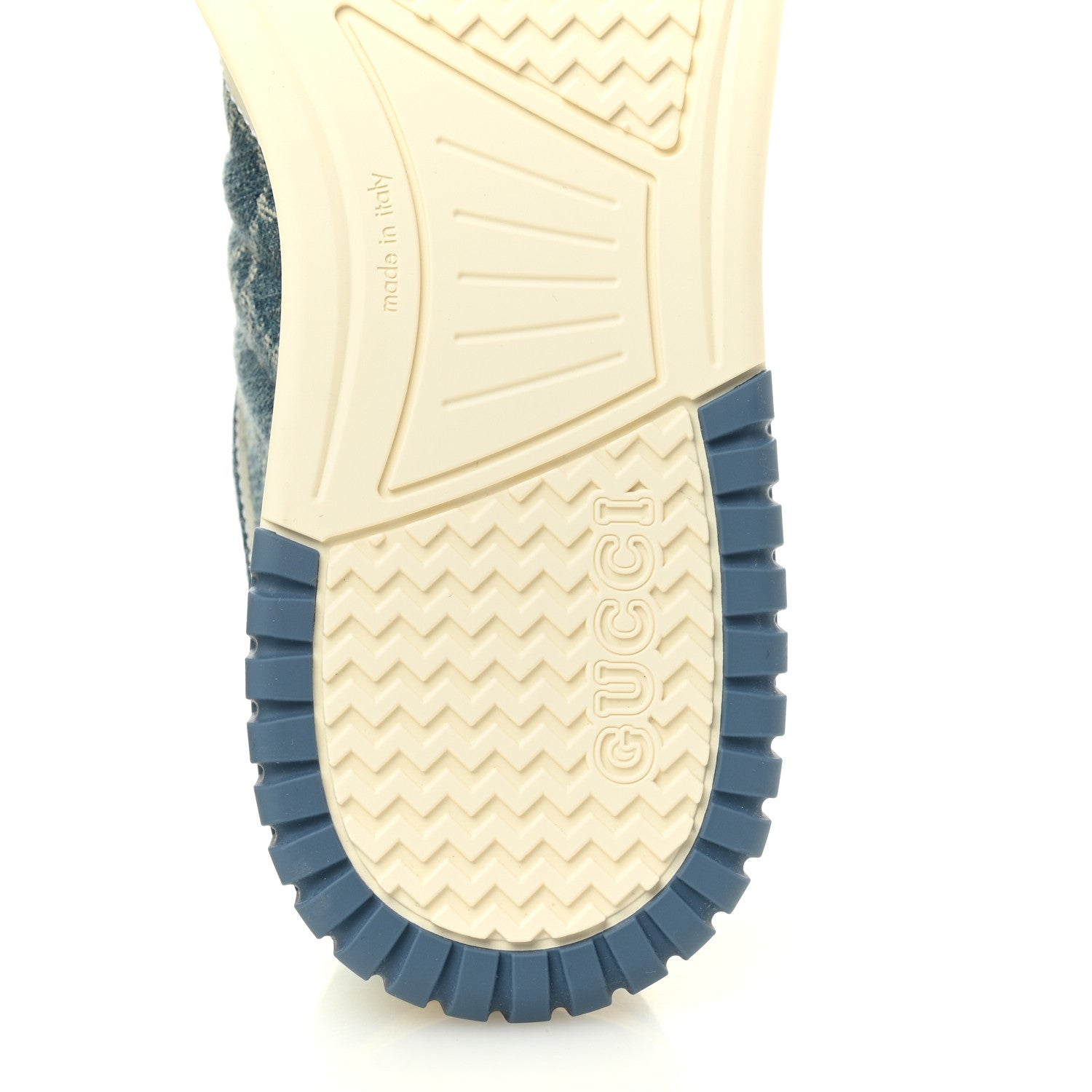 New Denim Delave GG Monogram Womens Re-Web Sneakers 40 Light Blue Royale