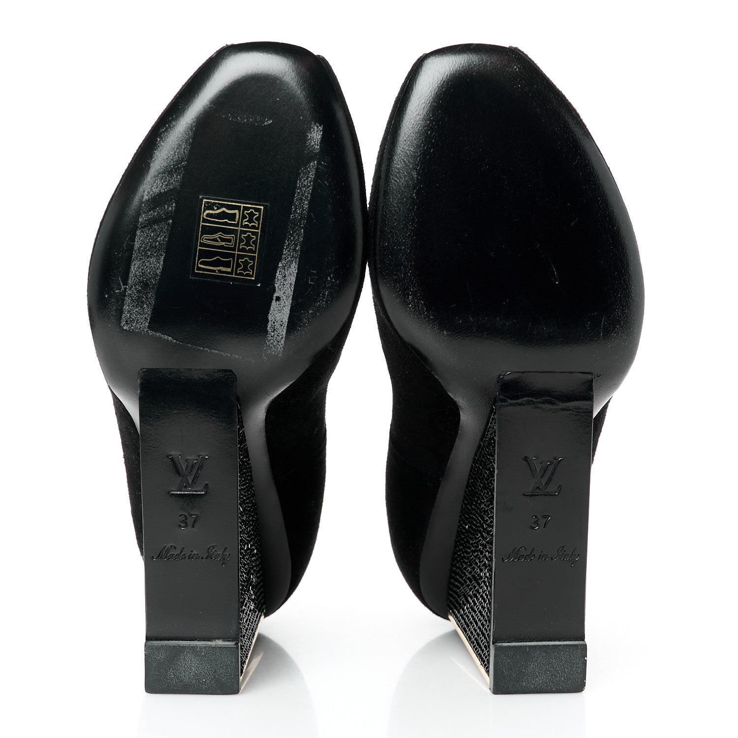 Suede Crystal Peep Toe Wedge 37 Black