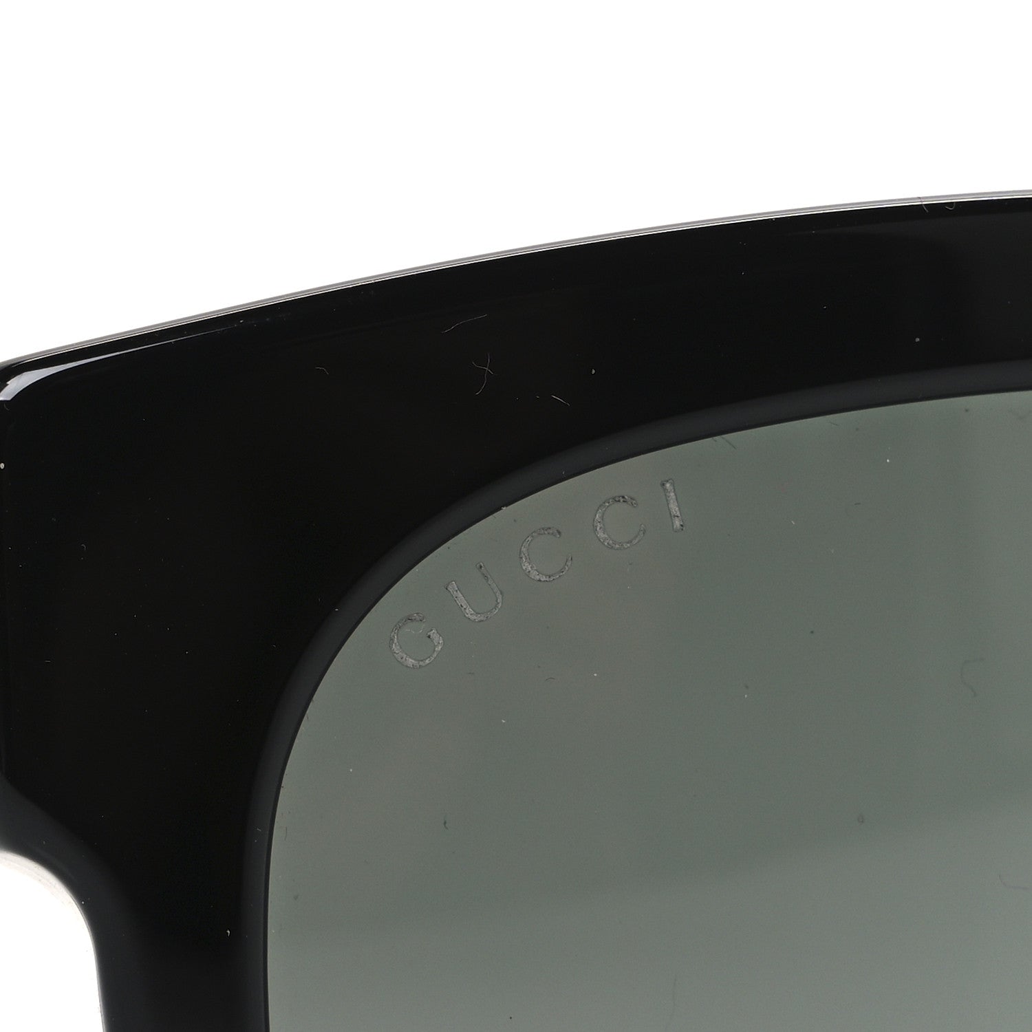 Acetate Square Frame Web Glitter Sunglasses GG0034S Black Green
