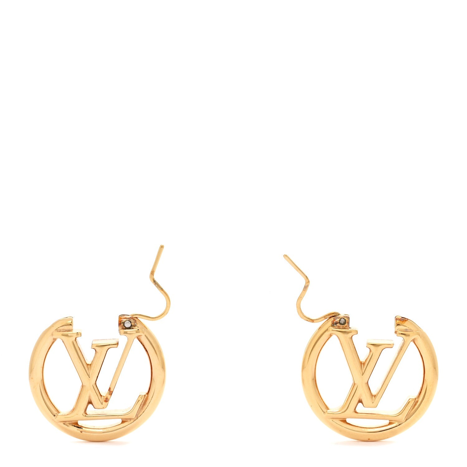 Metal Small Louise Hoop Earrings Gold