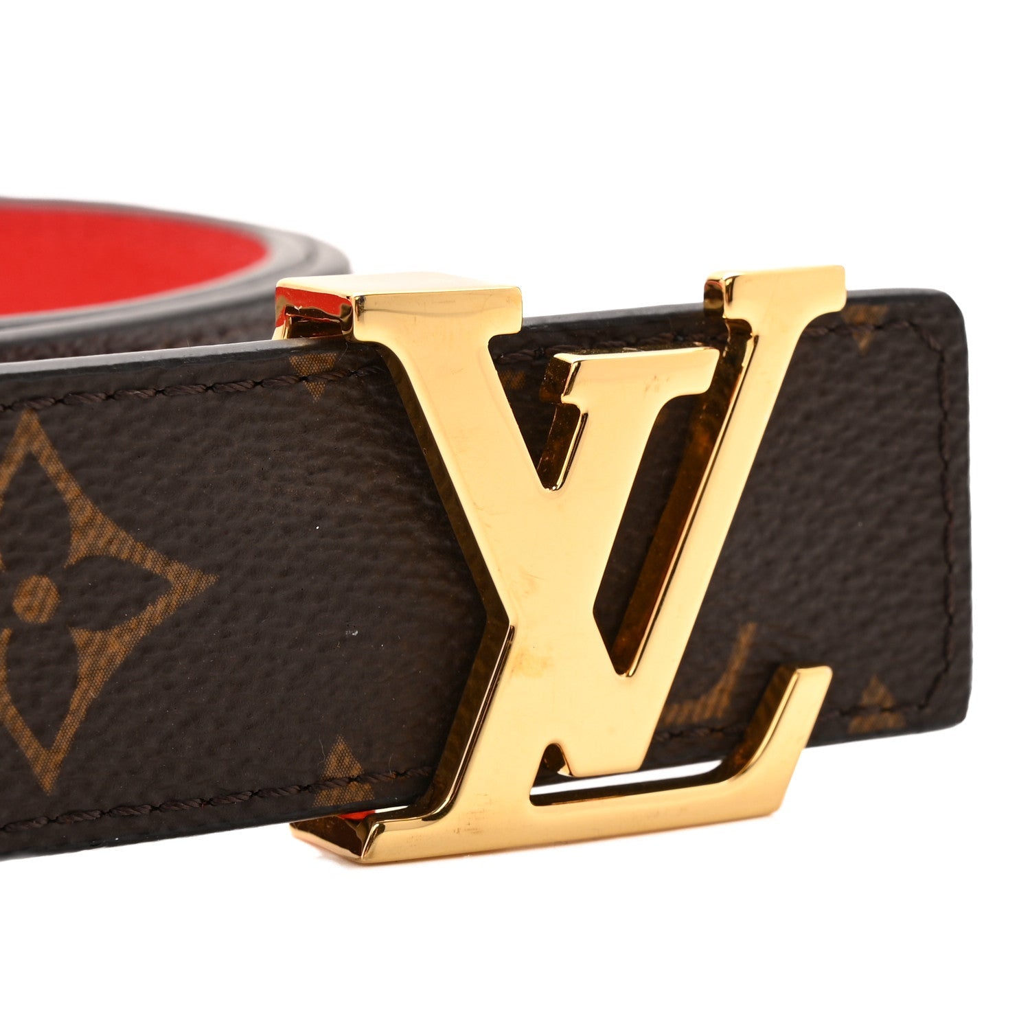 Monogram 30mm LV Initiales Reversible Belt 90 36 Coquelicot