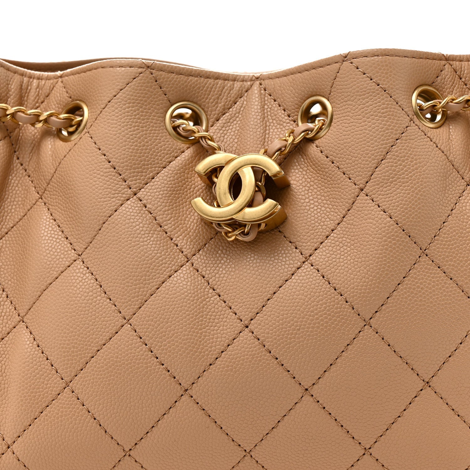 Caviar Quilted Mini Chanel 25 Handbag Beige