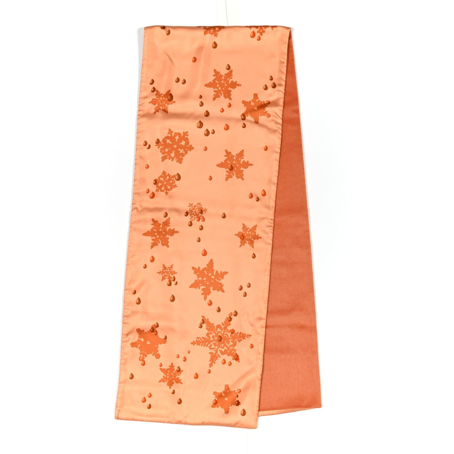 Silk Angora Snowflakes Scarf Orange