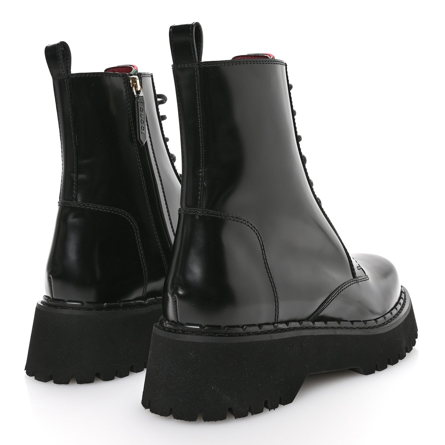 Spice Lux Nappa Web Combat Boots 40 Black