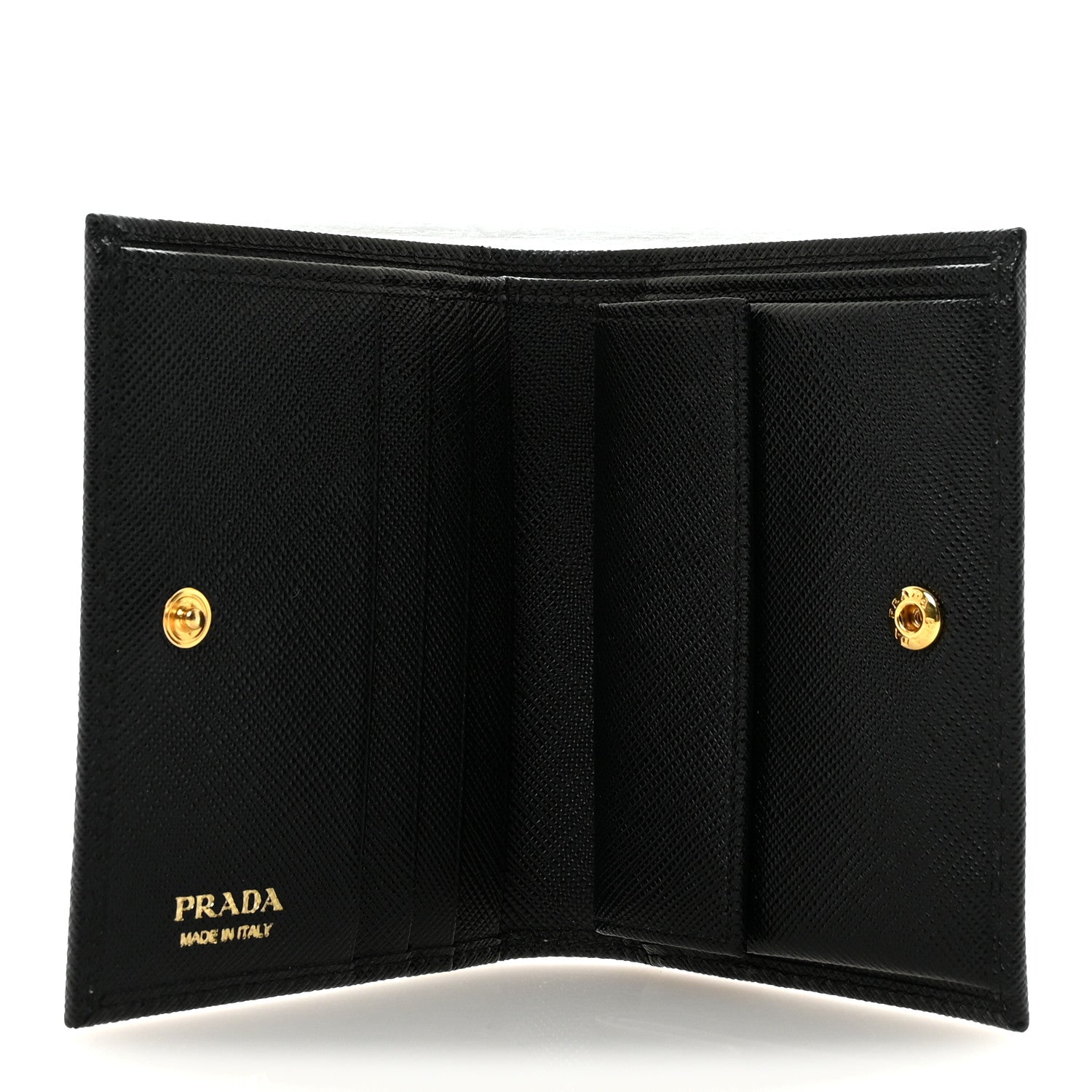 Saffiano Metal Bi-Fold Wallet  Black