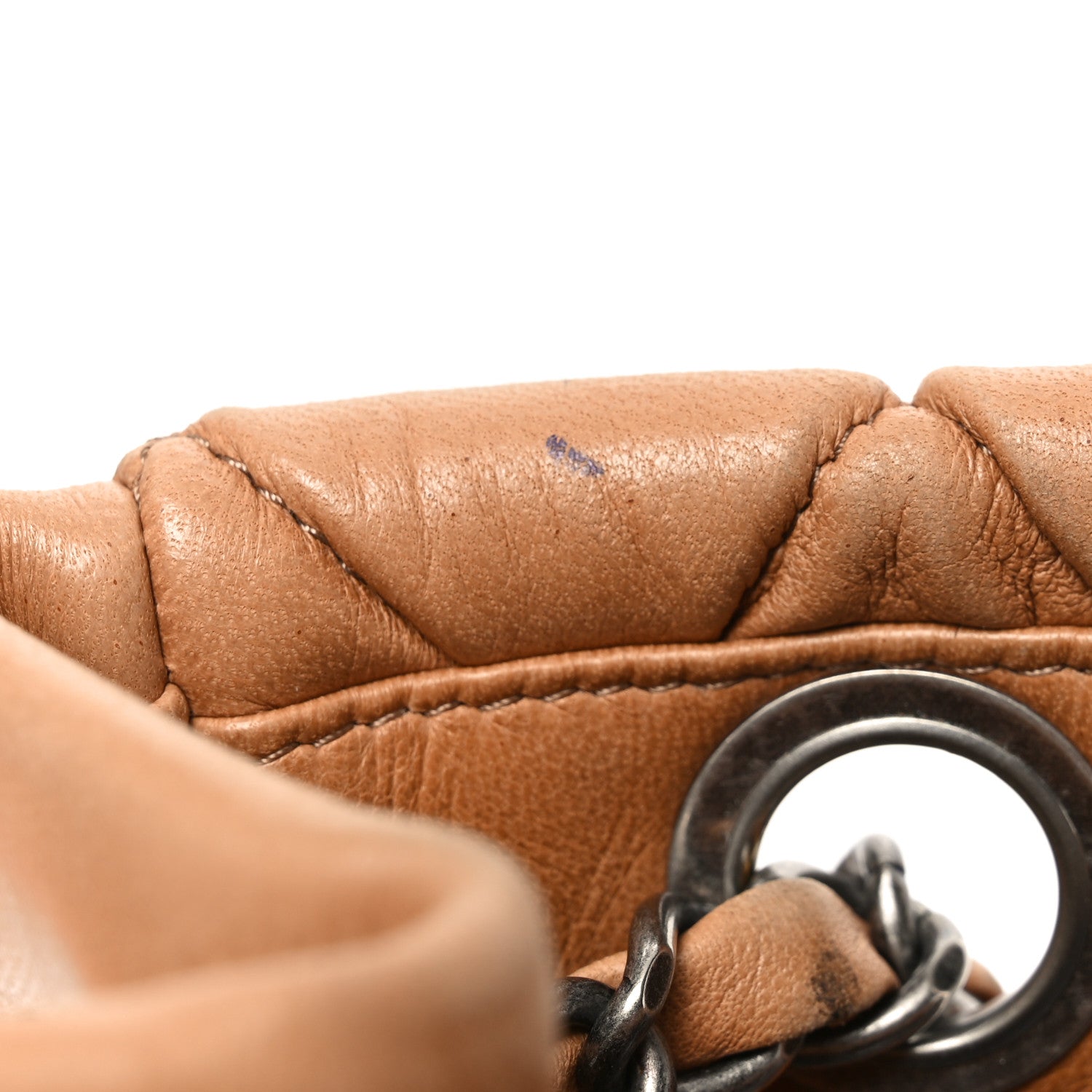 Lambskin Quilted Medium New Bubble North South Tote Light Brown