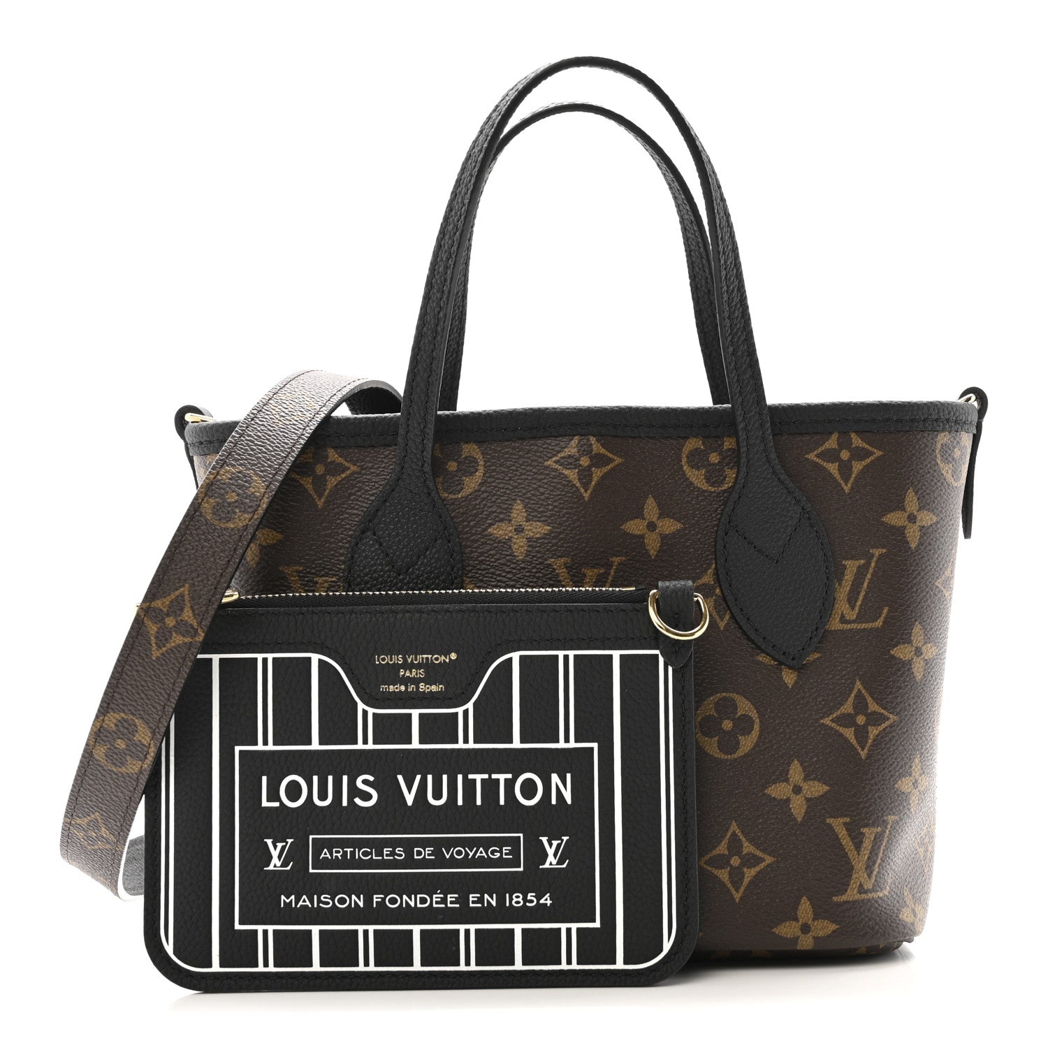 Monogram Neverfull Inside Out Bandouliere BB Black