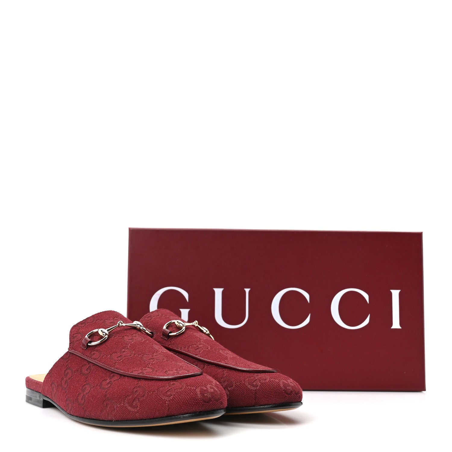 GG Monogram Canvas Womens Princetown Slippers 37.5 Ancora