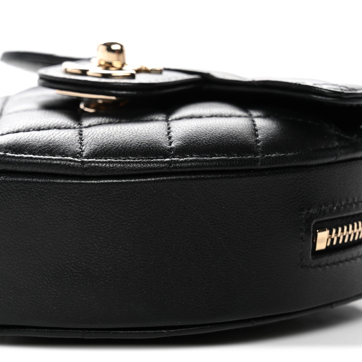 Lambskin Quilted CC In Love Heart Clutch With Chain Black