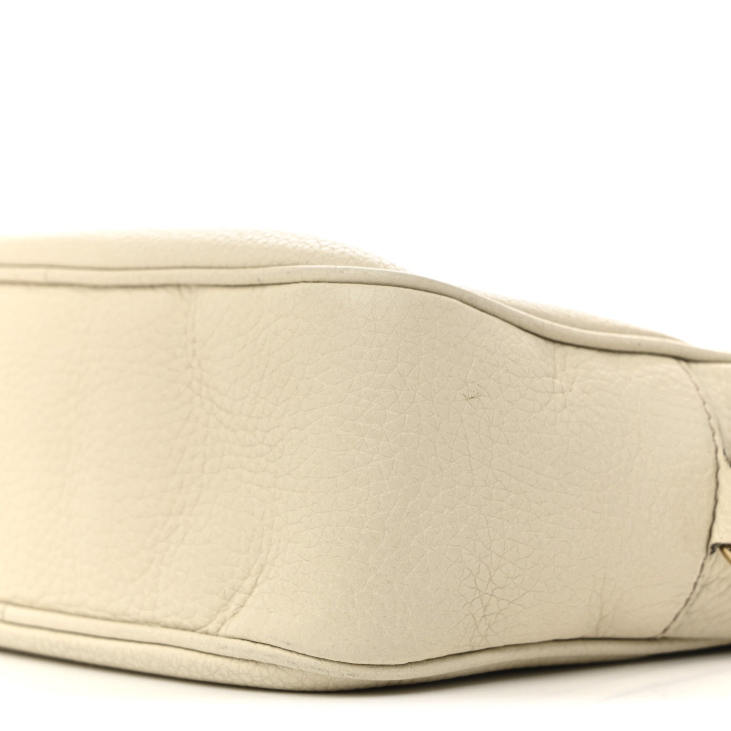 Pebbled Calfskin Small Soho Disco Bag Off White