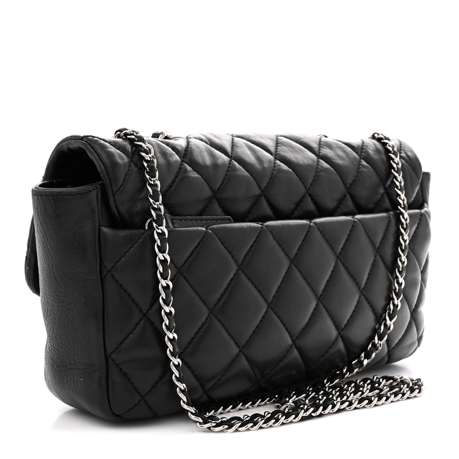 Lambskin Quilted Medium Coco Rain Flap Black