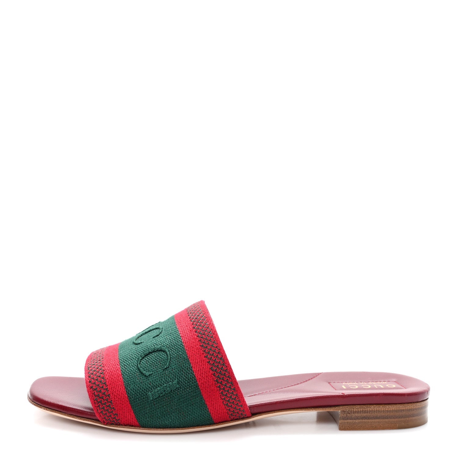 Canvas Web Womens Slide Sandals 38.5 Red Bordeaux