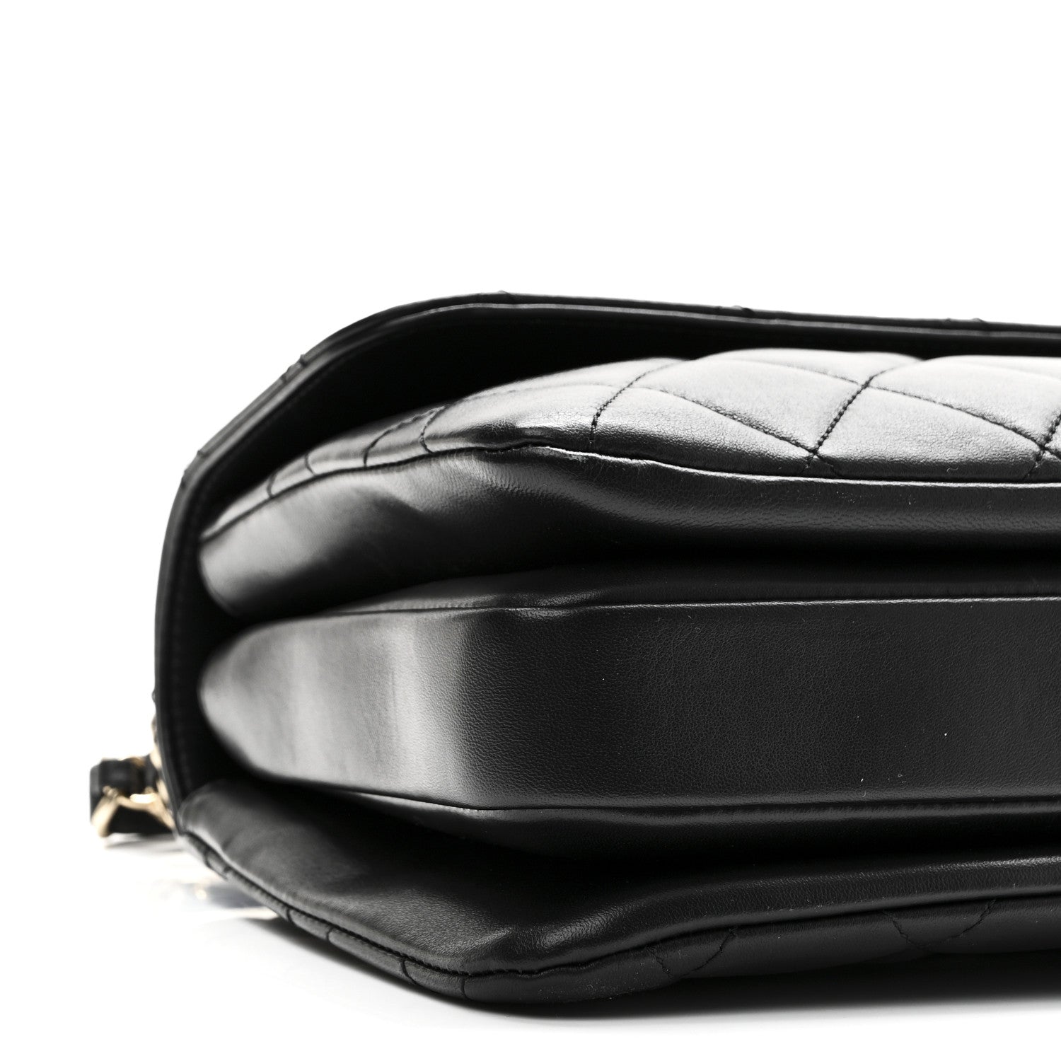 Lambskin Quilted Small Trendy CC Dual Handle Flap Bag Black